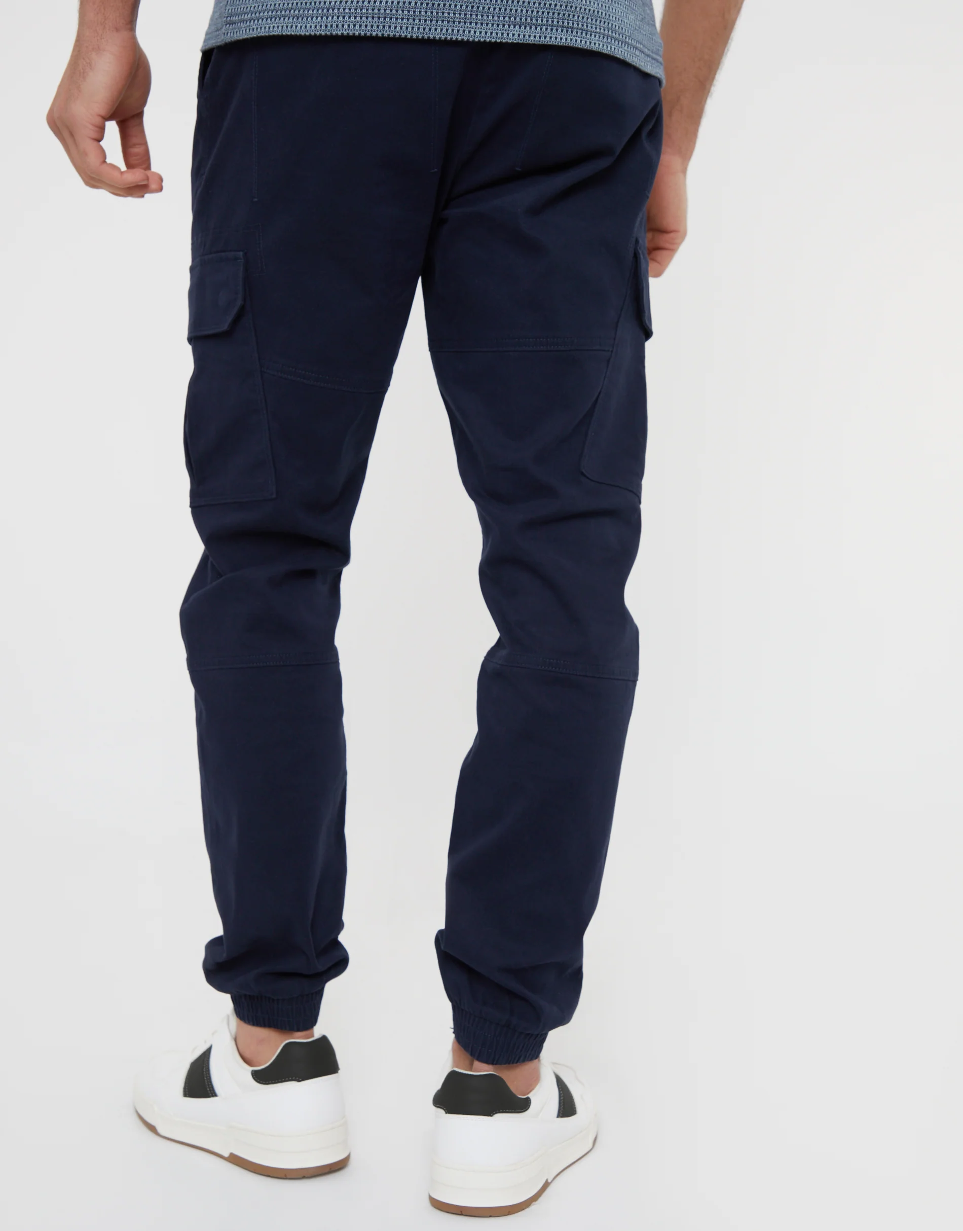 Jogger Style Cargo Trousers in Navy - Image 3