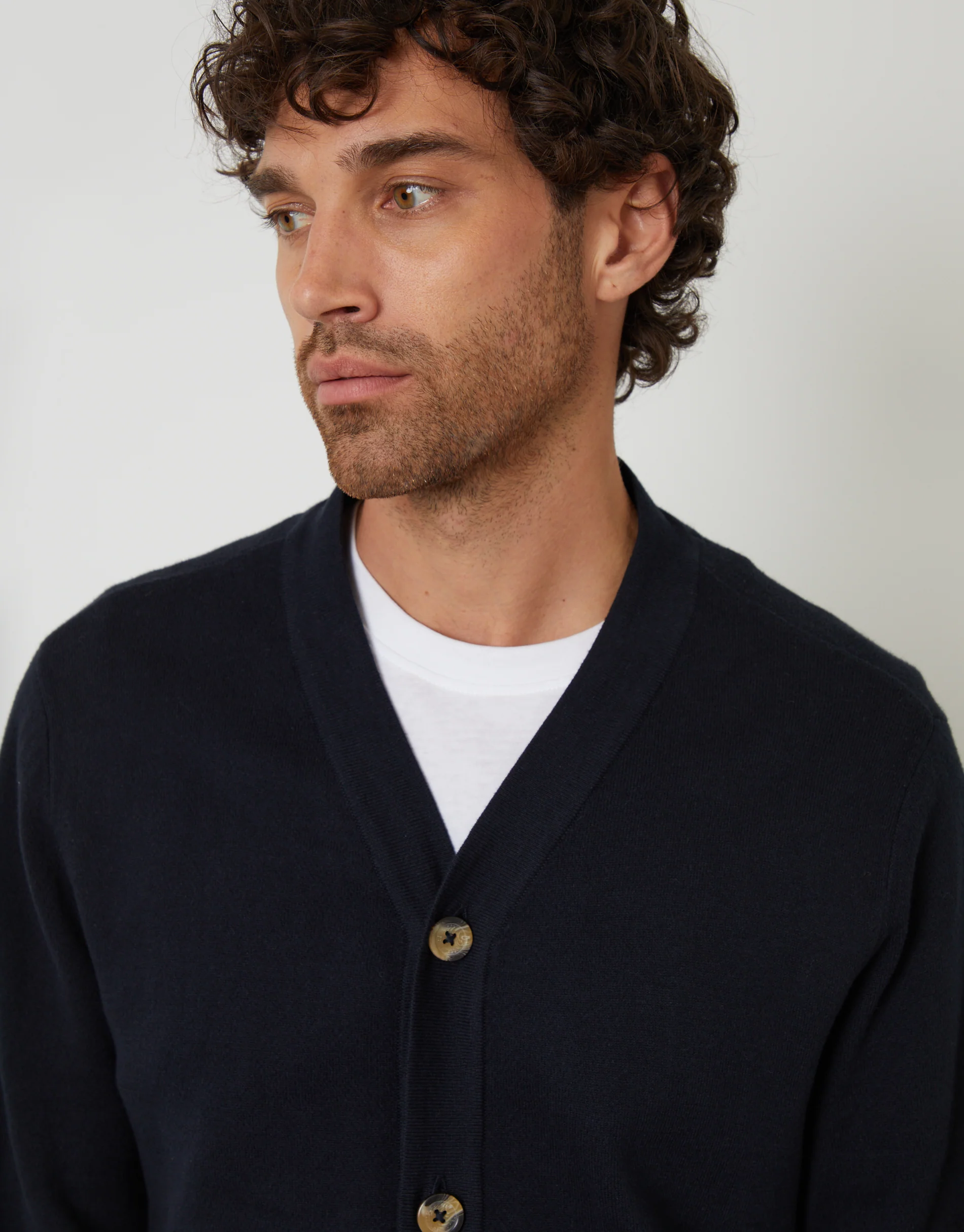 Knitted Cardigan in Navy - Image 4