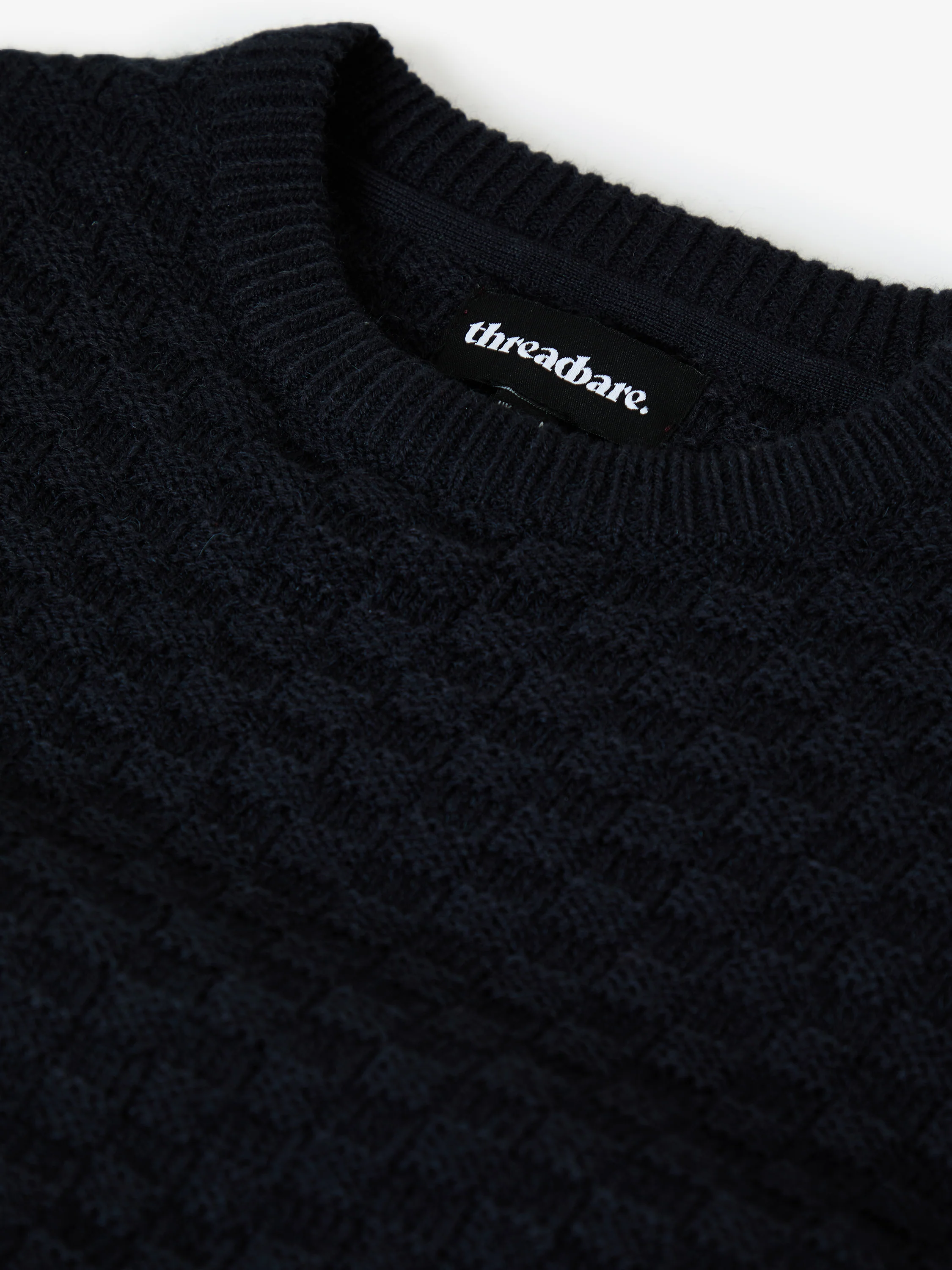 Knitted Crew Neck Jumper in Navy - Image 5