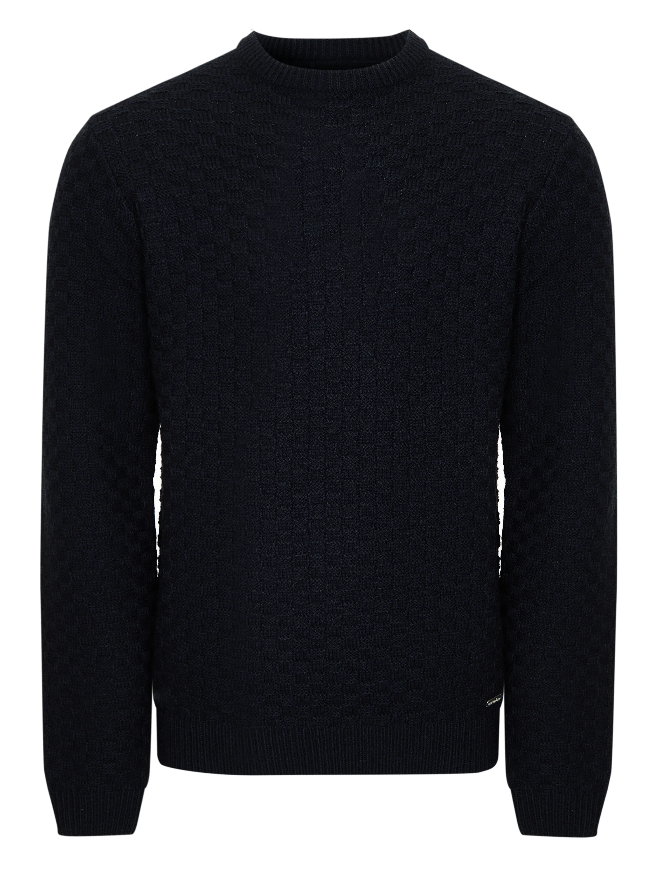 Knitted Crew Neck Jumper in Navy - Image 7