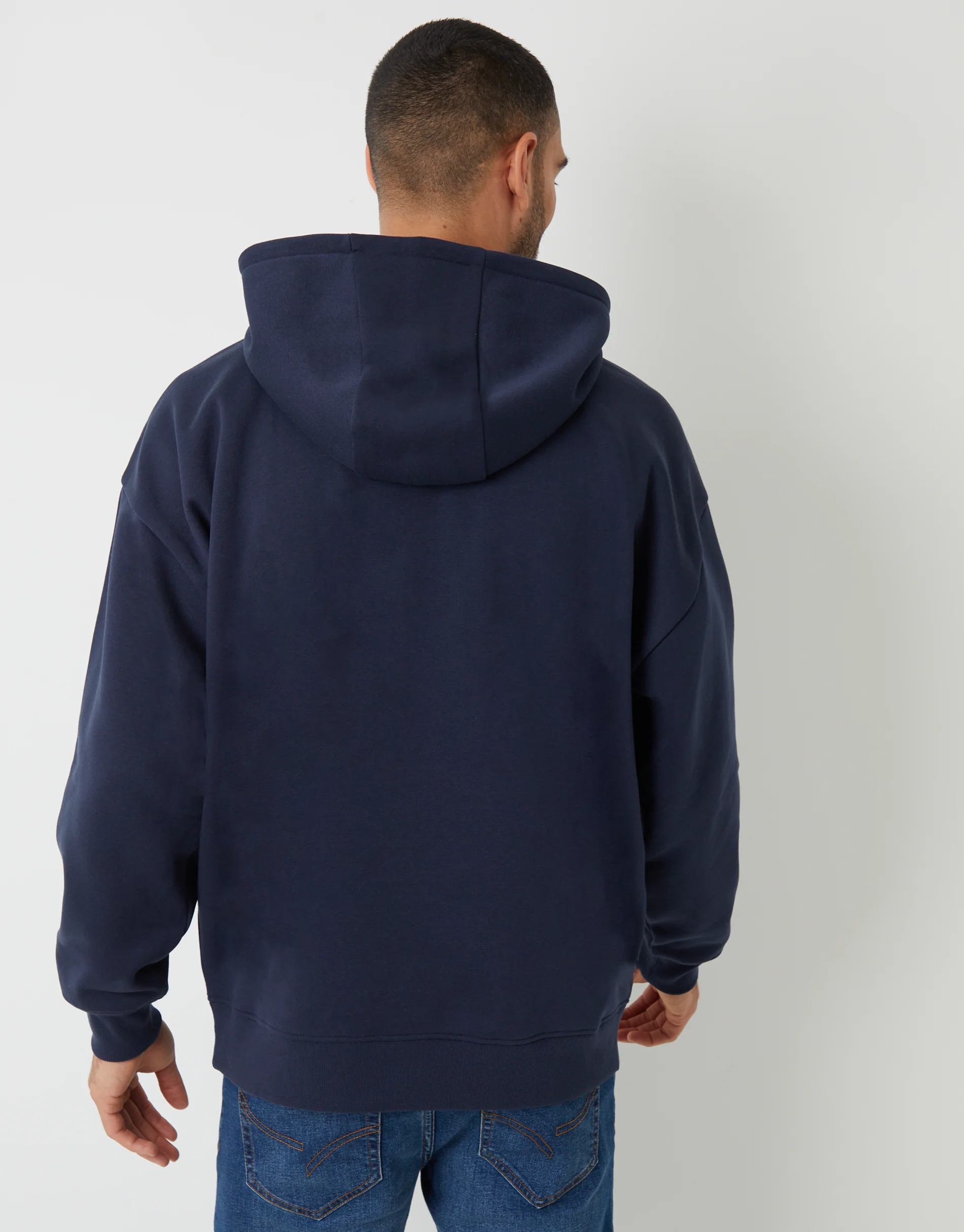 Navy Relaxed Fit Overhead Hoodie (Copy) - Image 6