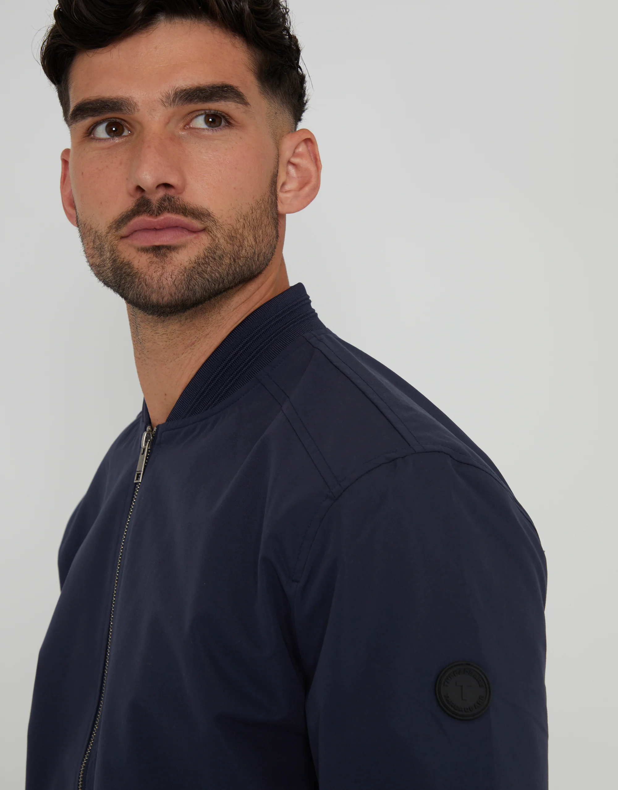 Showerproof Classic Bomber Jacket in Navy - Image 4