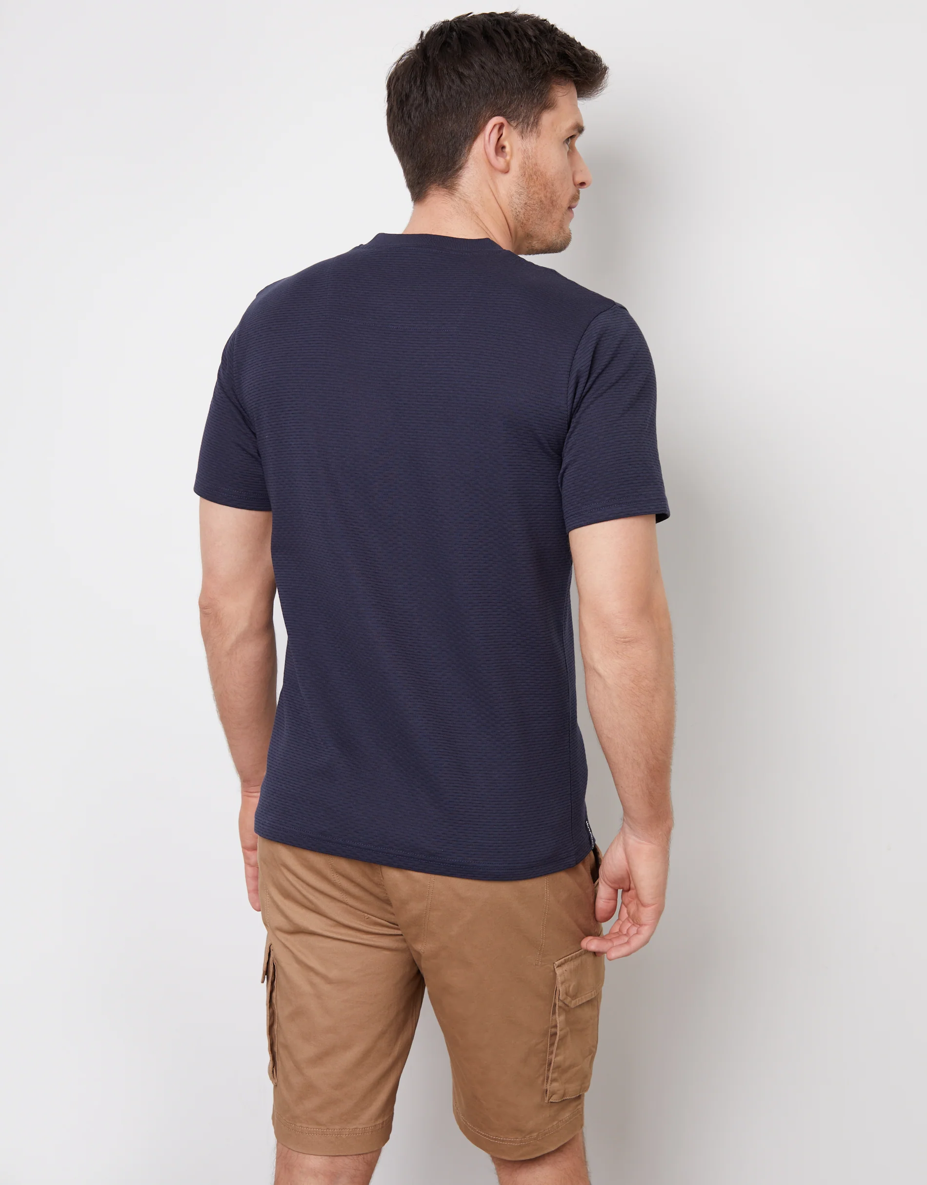 Textured T-Shirt in Navy - Image 2