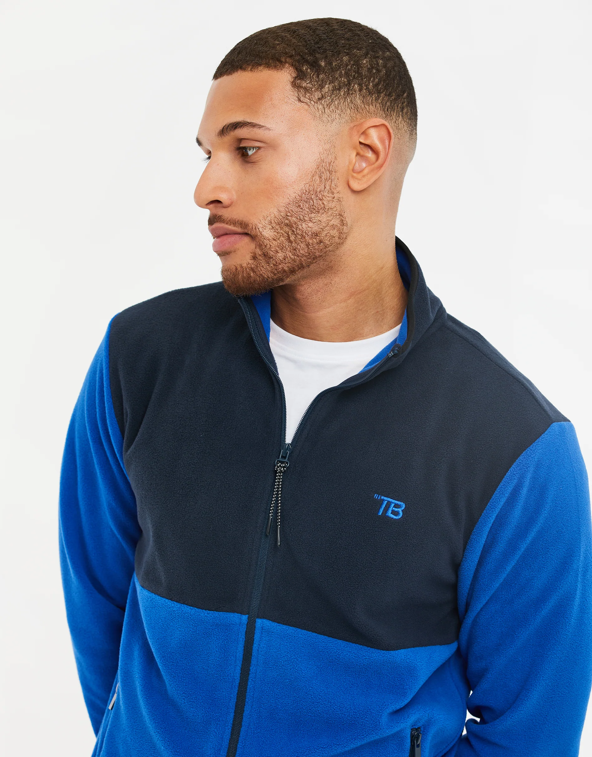 Two Tone Fitness Fleece in Royal Blue - Image 4