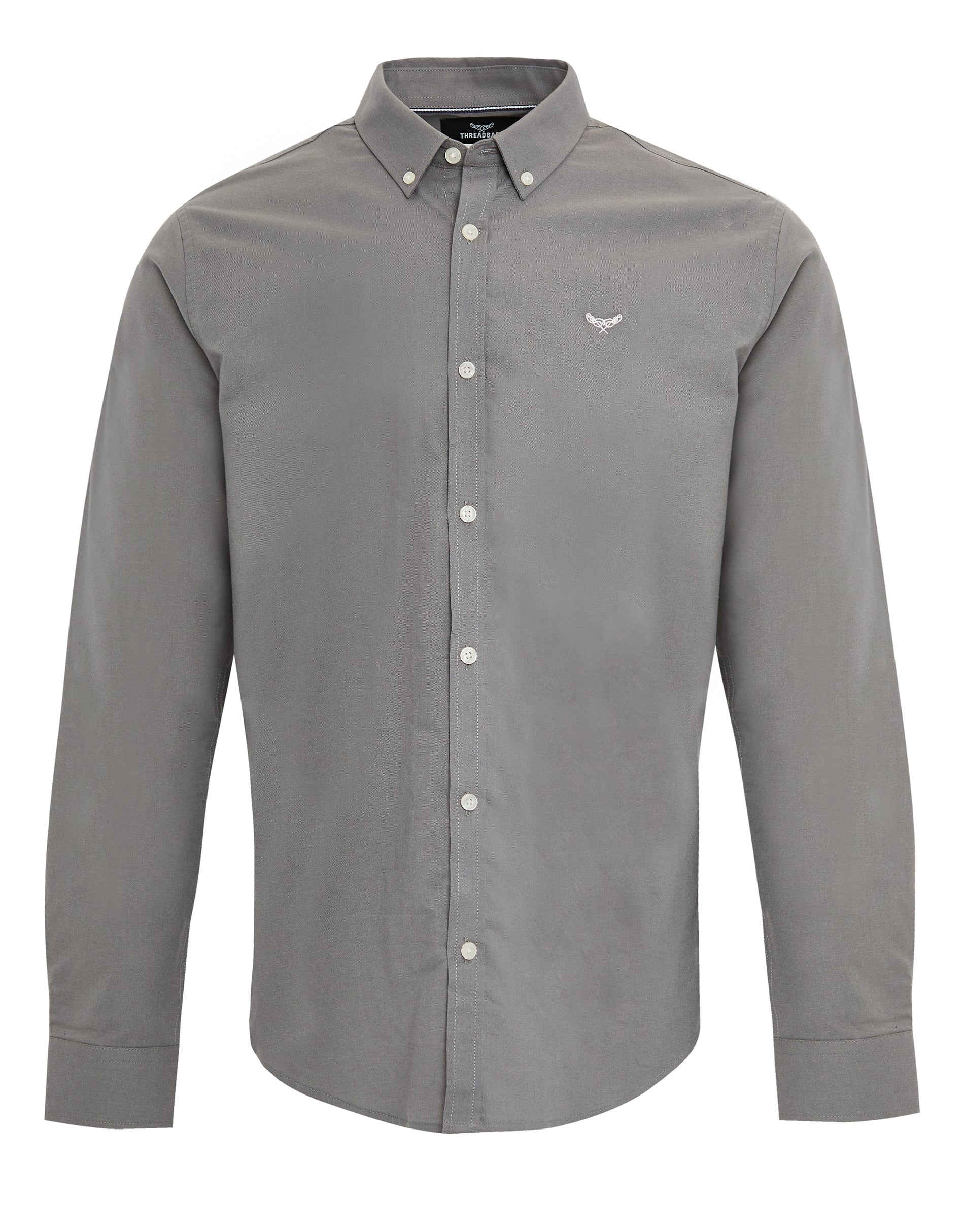 Cotton Long Sleeve Shirt in Slate Grey - Image 9