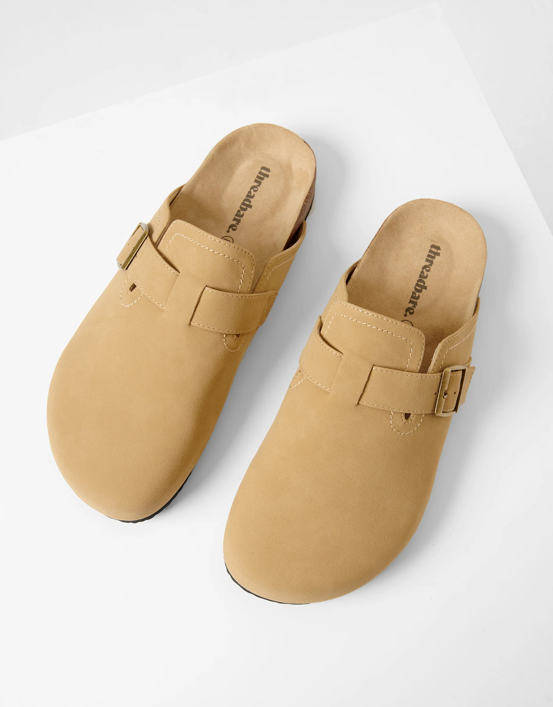 Faux Suede Mule Sandals in Stone - Image 5