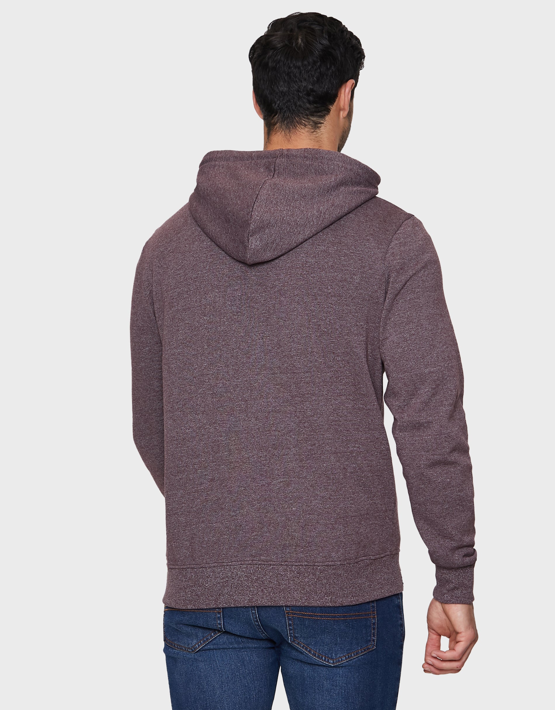 Zip-Through Hoodie in Burgundy Grindle - Image 2