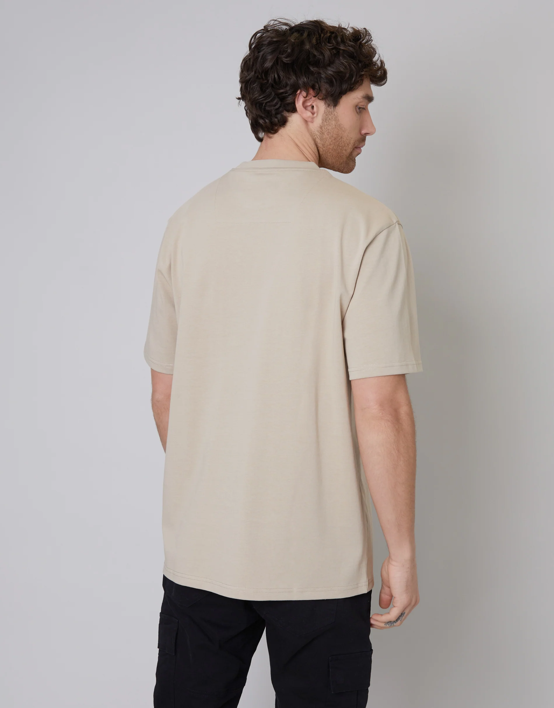 Relaxed Fit T-Shirt in Taupe - Image 2