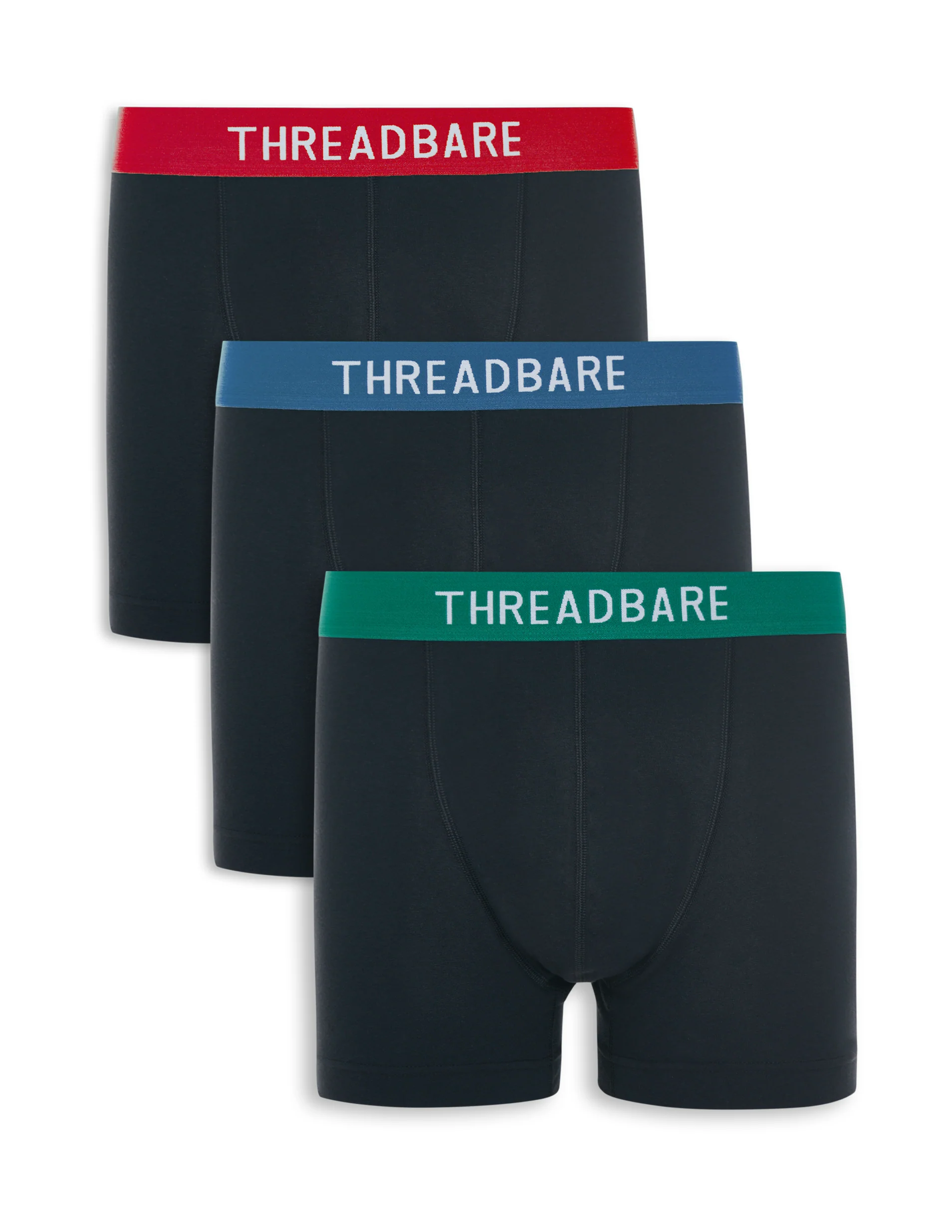3 Pack Hipster Fit Boxer Shorts in Black