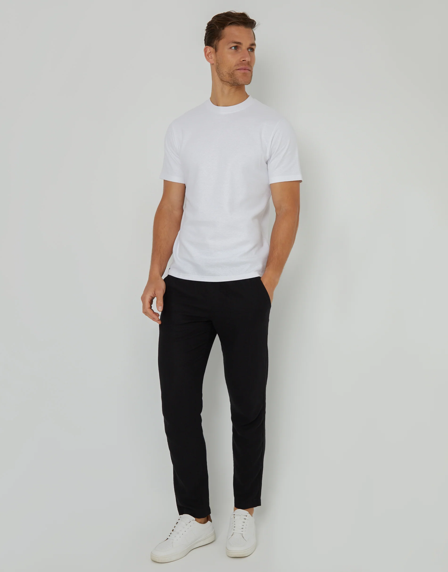 Textured T-Shirt in White - Image 3