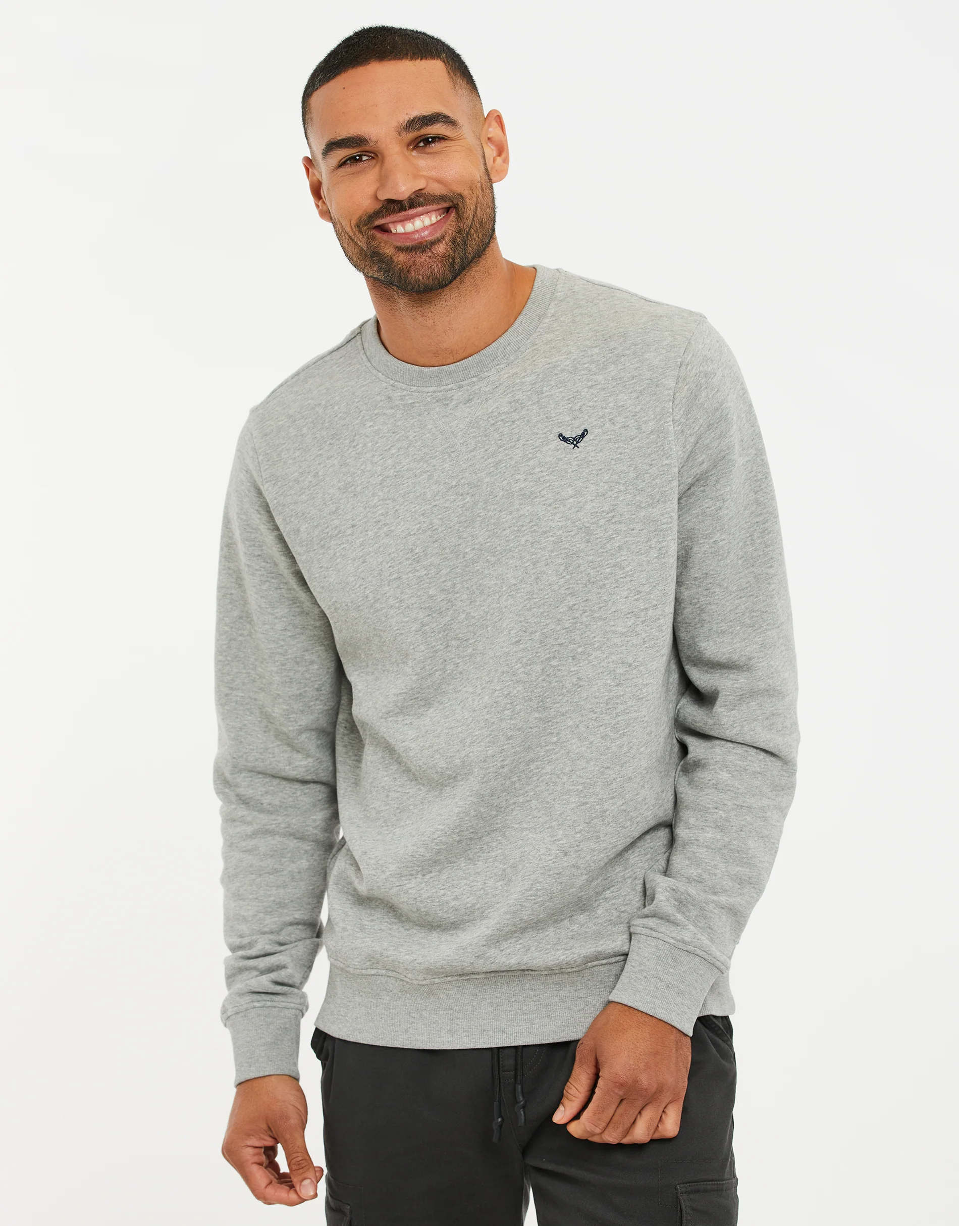 Crew Neck Sweatshirt in Grey Marl