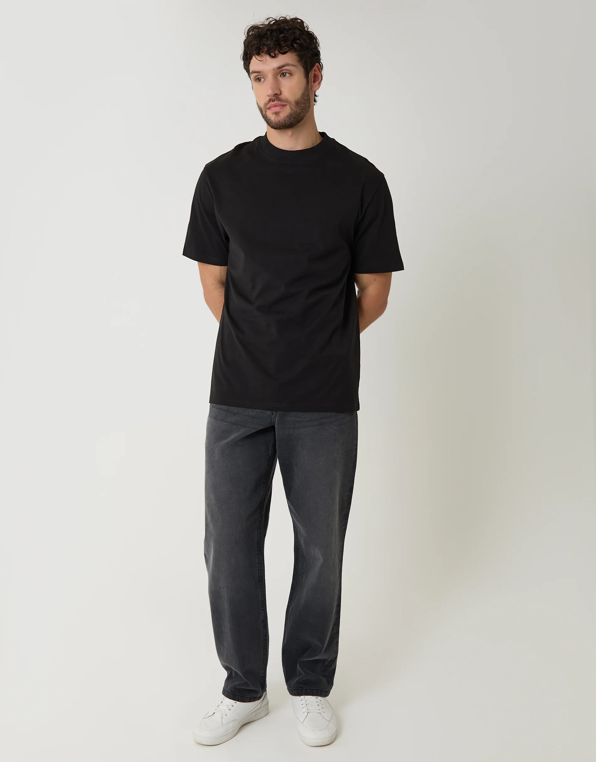 2 Pack Relaxed Fit Cotton T-Shirts in Black & White - Image 3