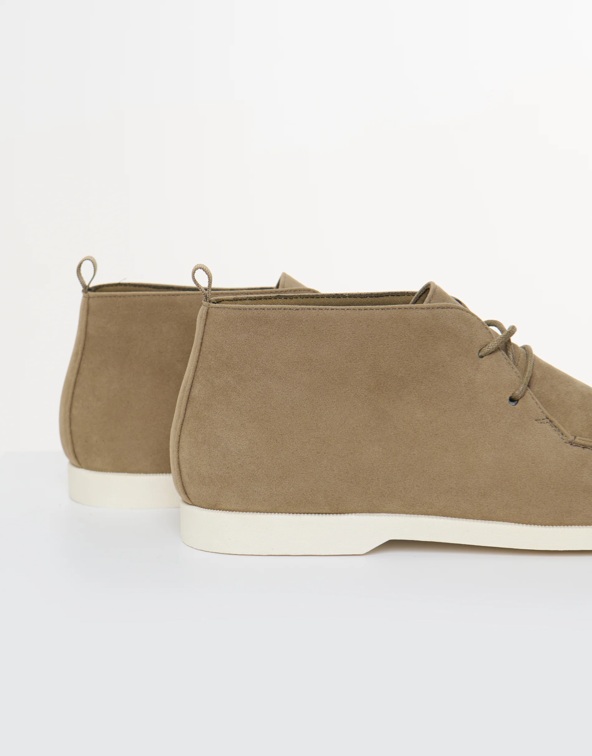 Faux Suede Moccasin Boots in Beige - Image 3