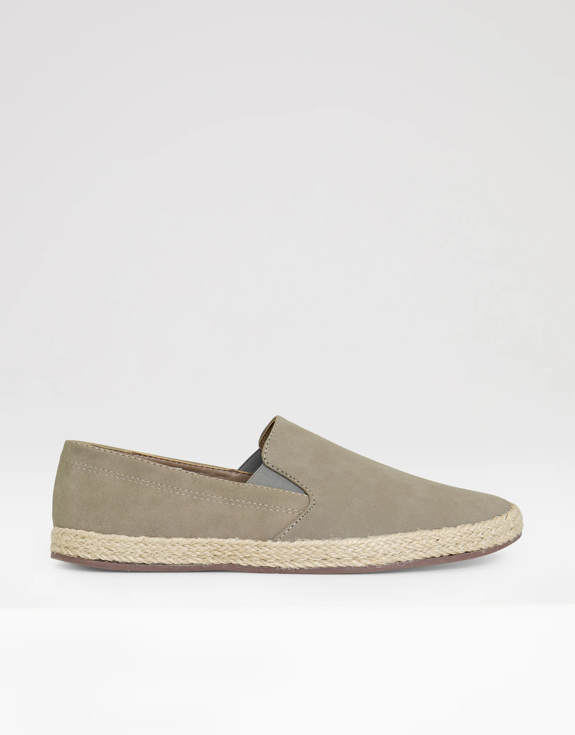 Faux Suede Slip On Espadrilles in Biscuit Brown