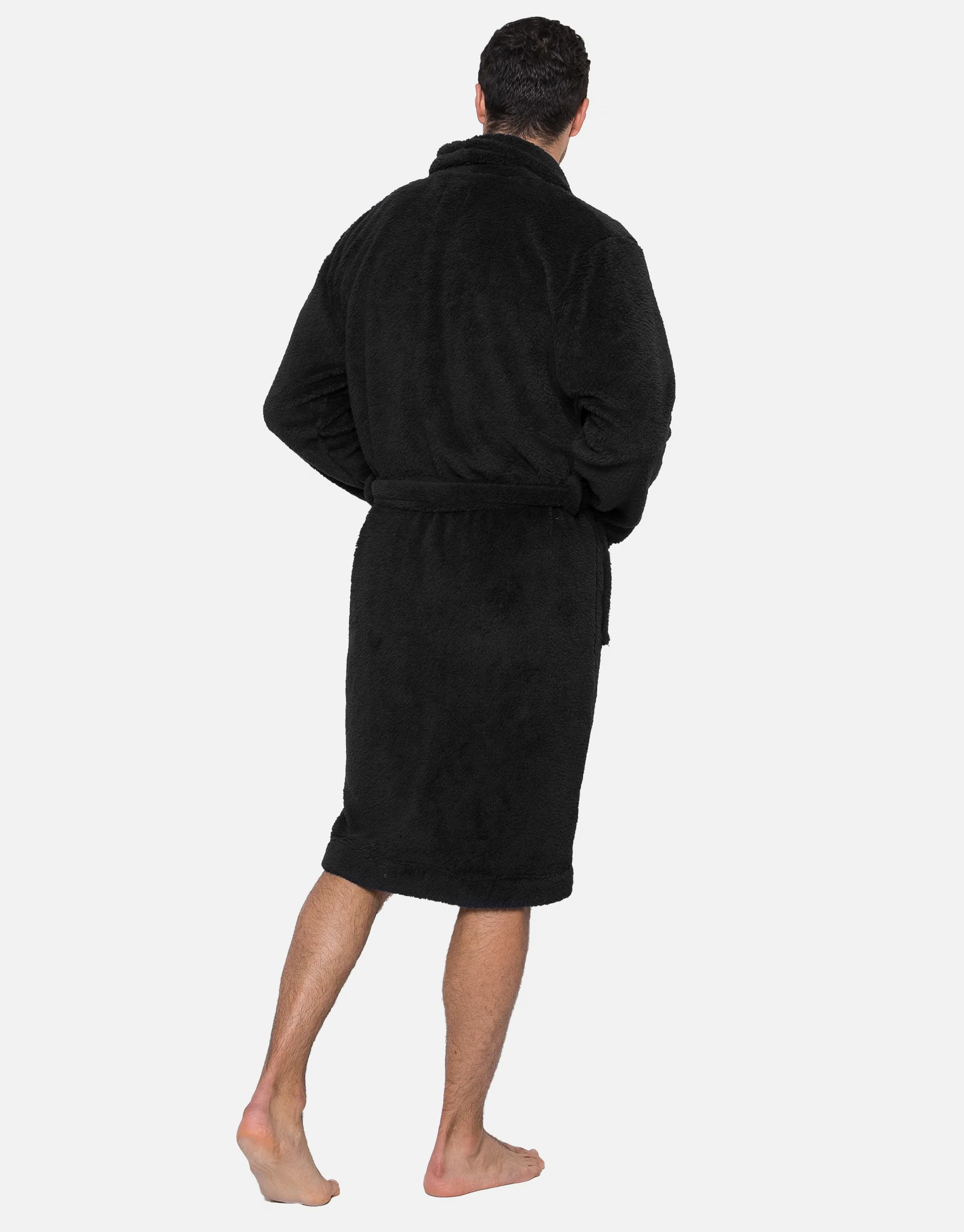 Borg Dressing Gown in Black - Image 2