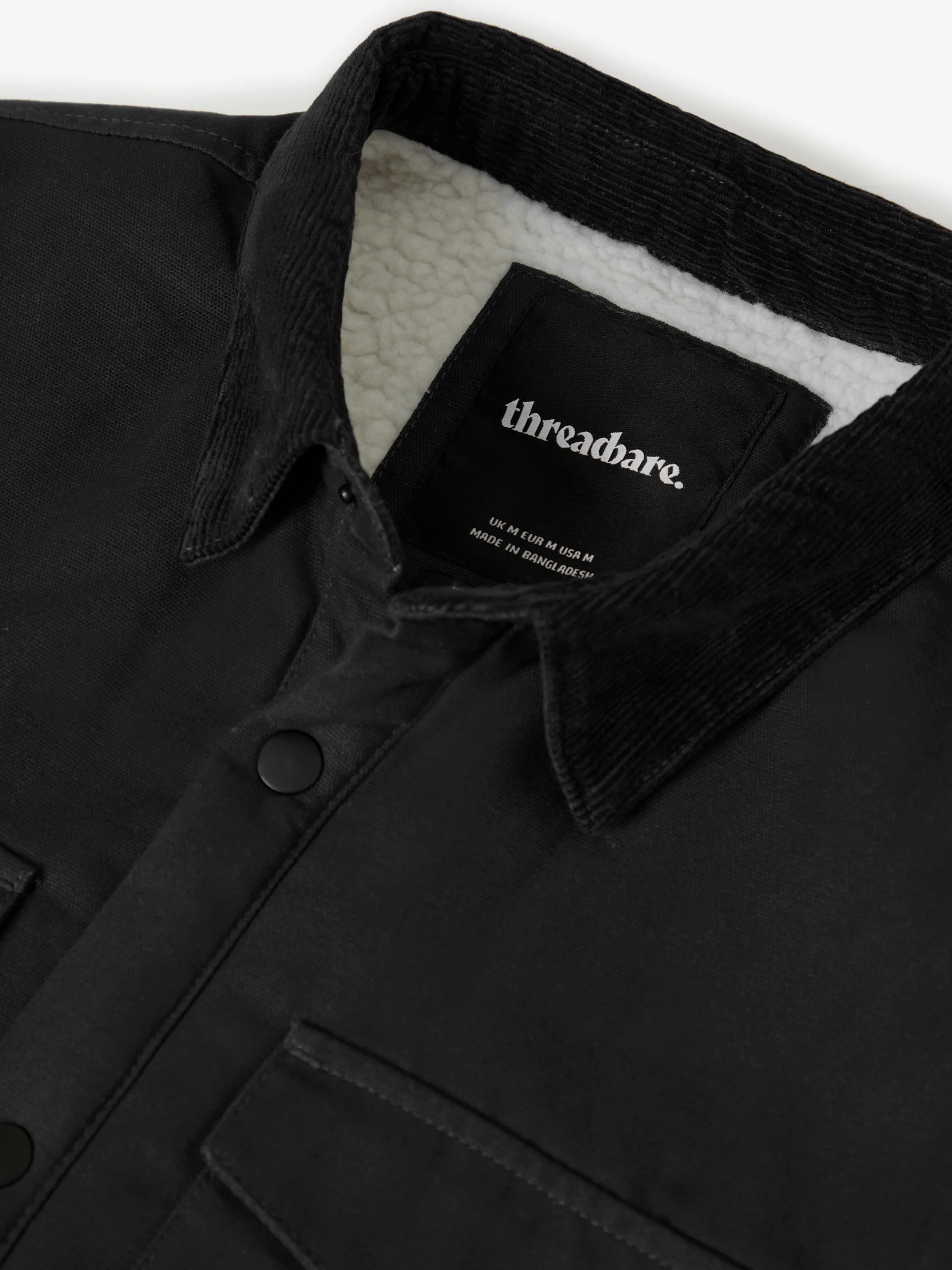 Borg Lined Shacket in Black - Image 6