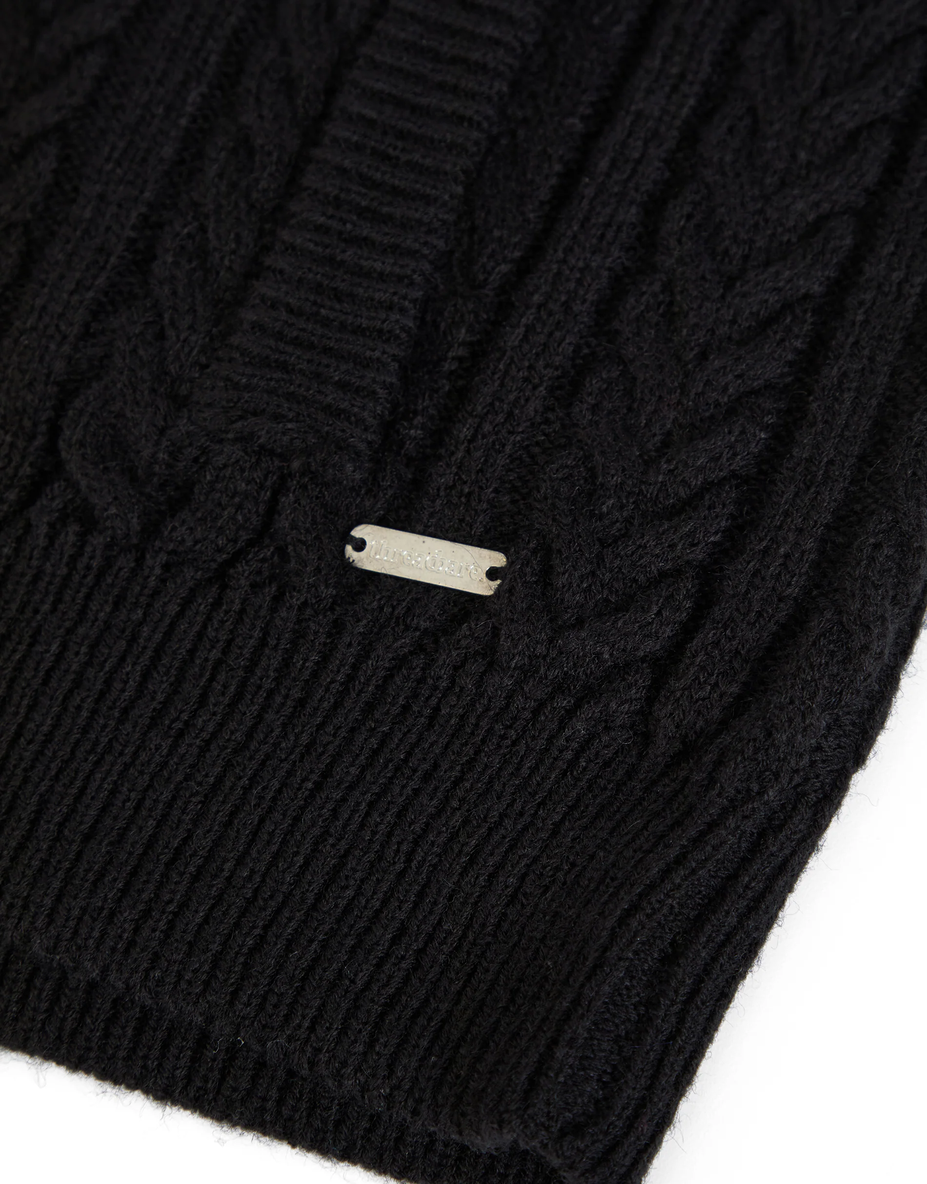 Cable Knit Shawl Cardigan in Black - Image 6