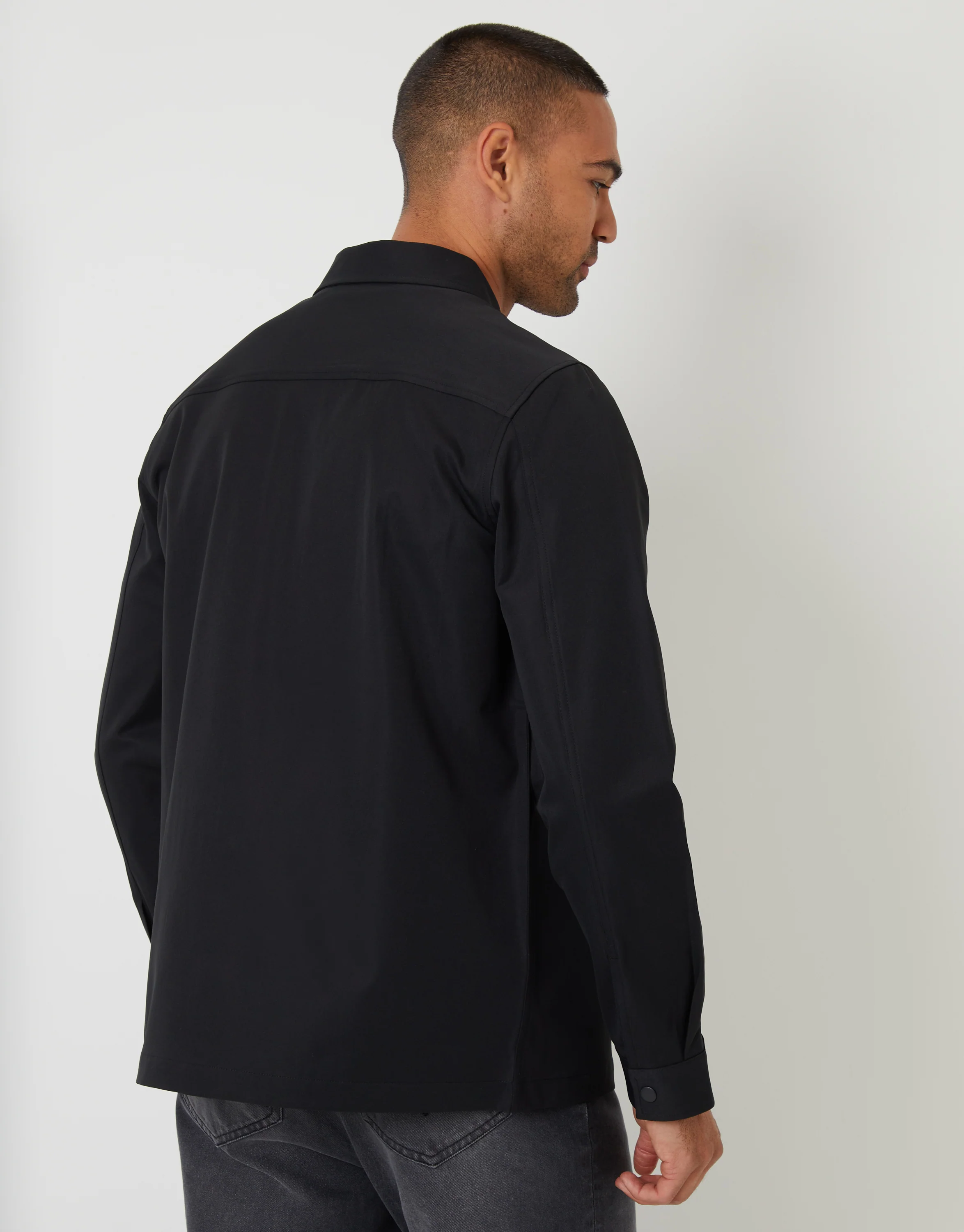 Cargo Pocket Shacket in Black - Image 2