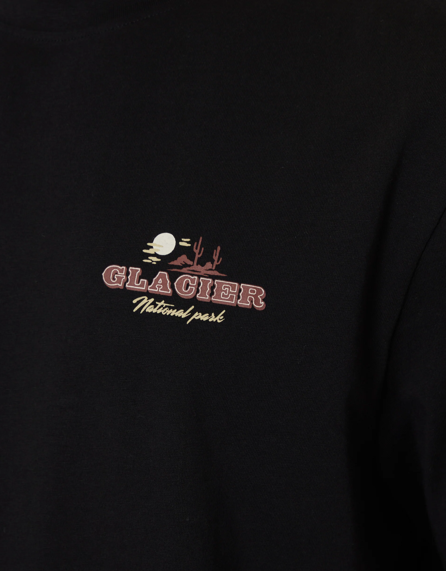 Glacier Cotton Crew Neck T-Shirt in Black - Image 4