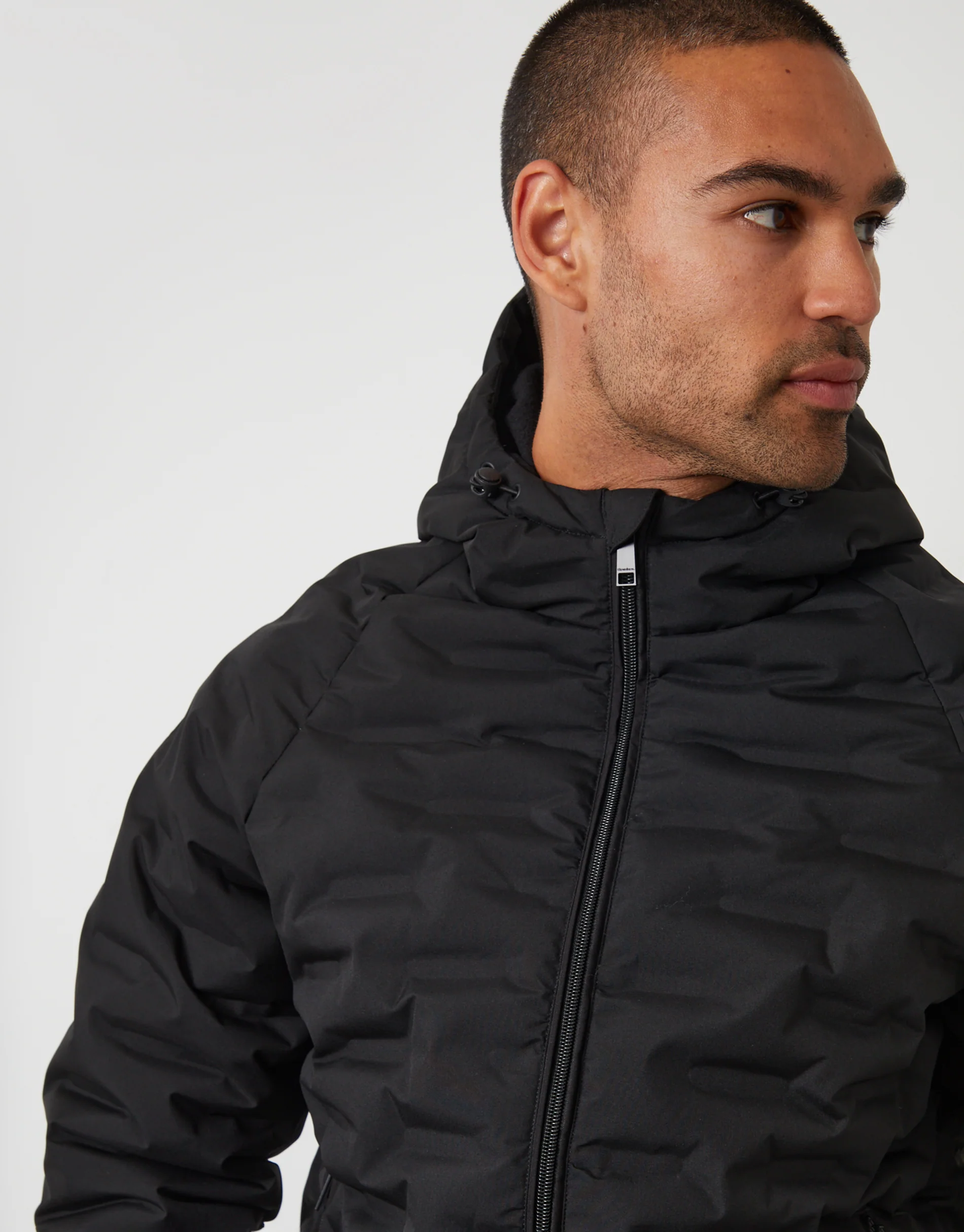 Hooded Quilted Jacket in Black - Image 4