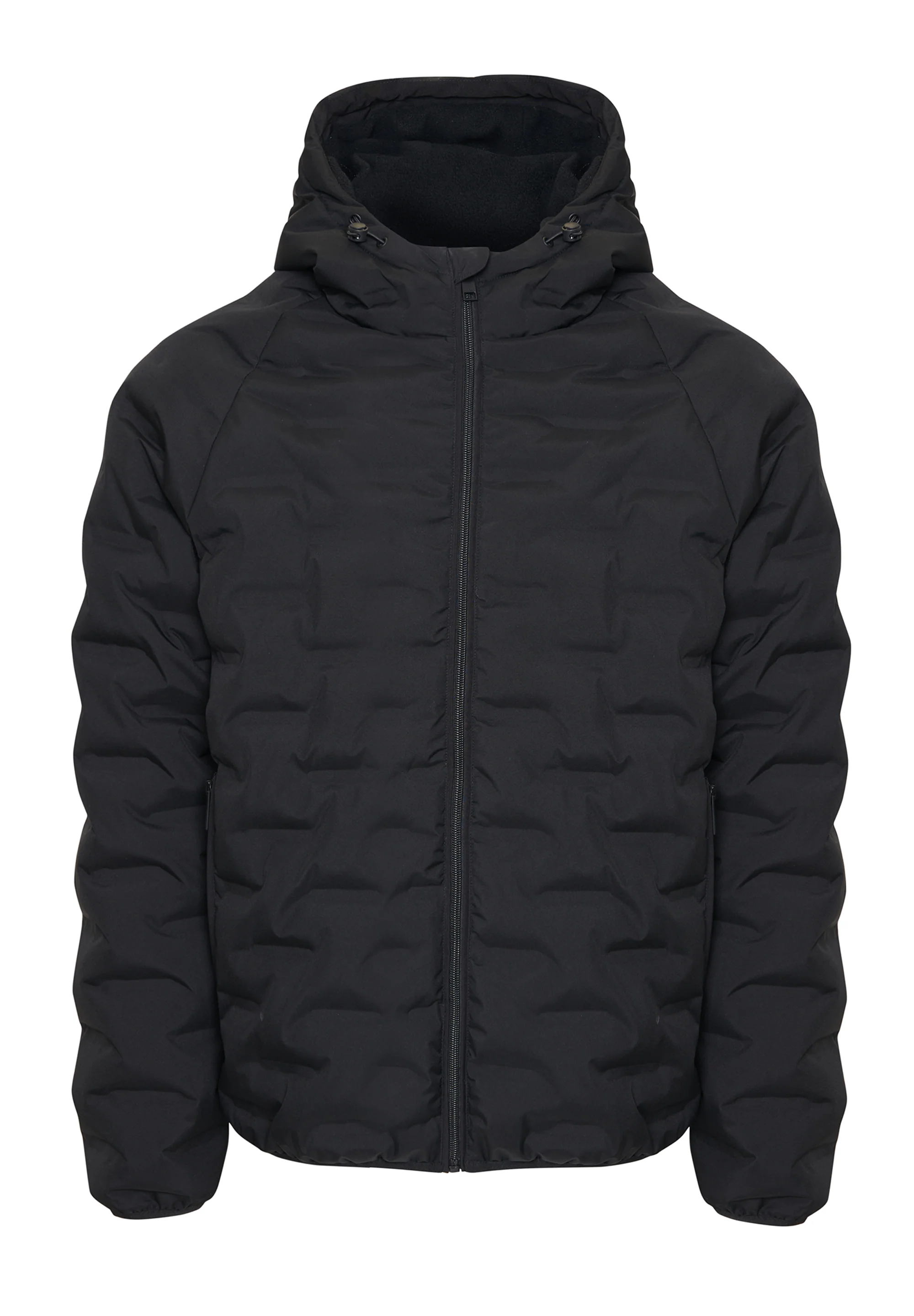 Hooded Quilted Jacket in Black - Image 7