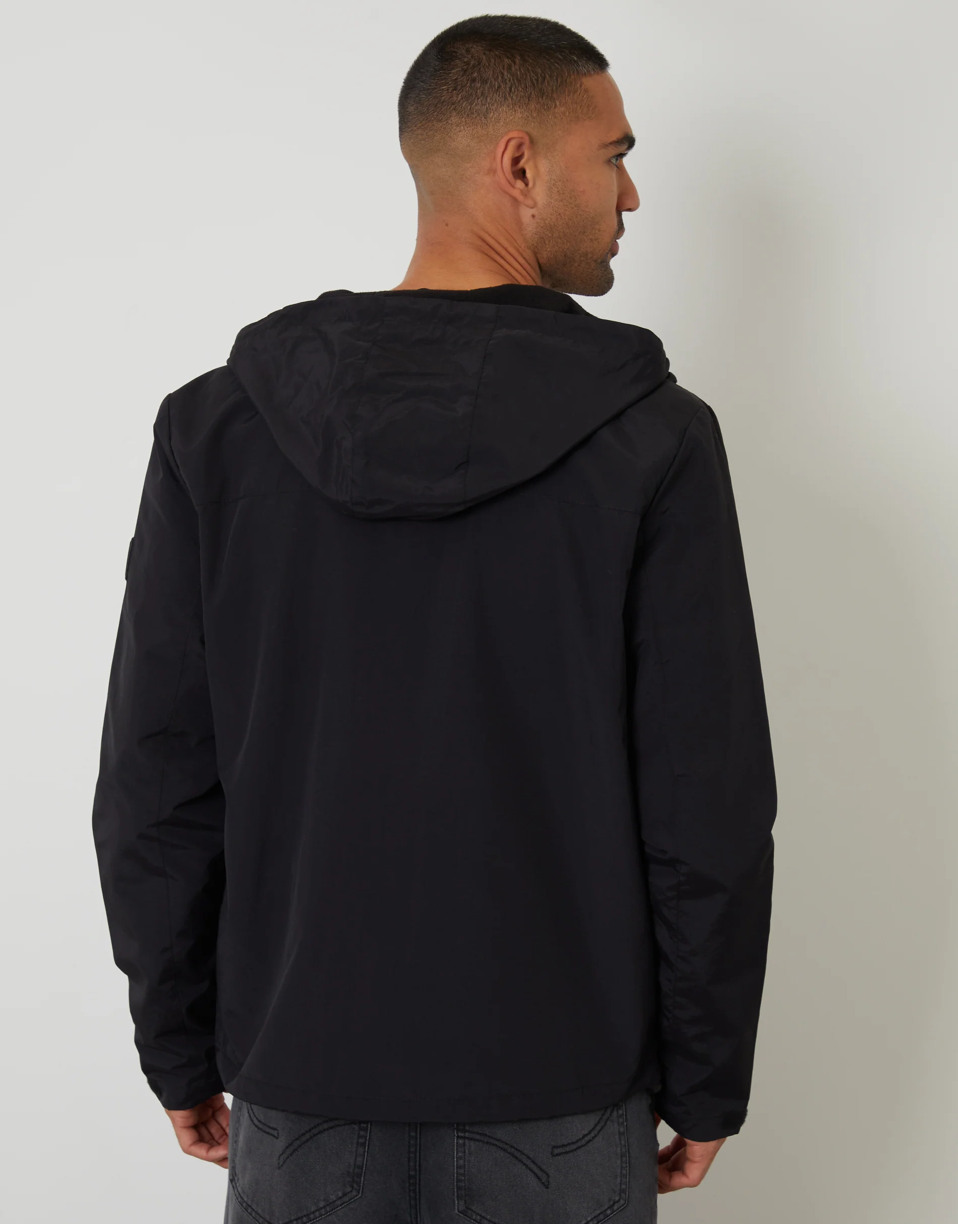 Hooded Utility Coat in Black - Image 2