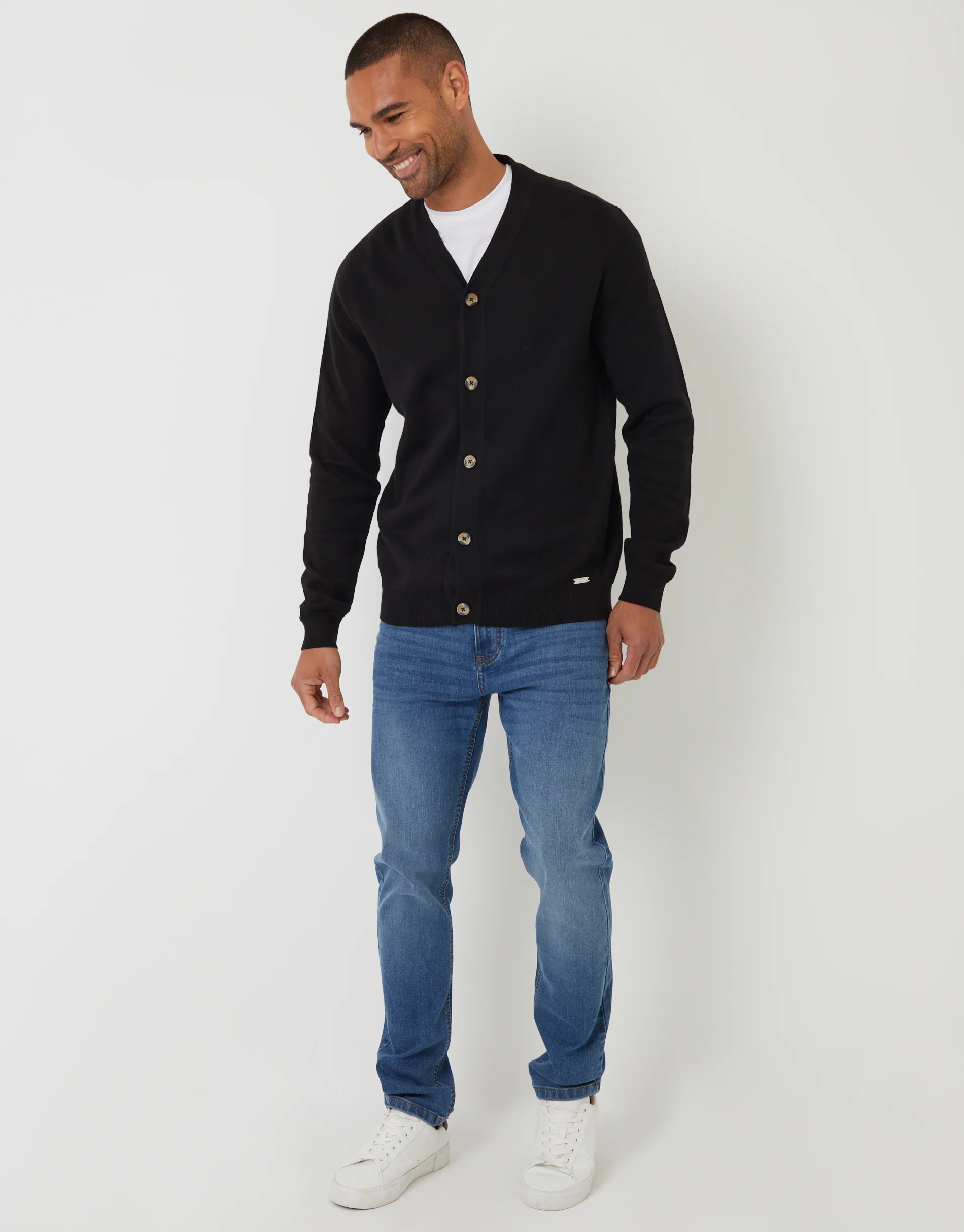 Knitted Cardigan in Black - Image 3