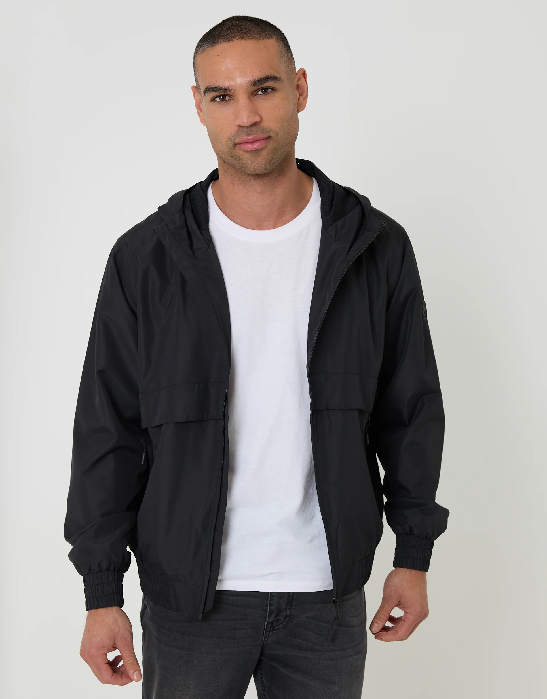 Lightweight Hooded Jacket in Black