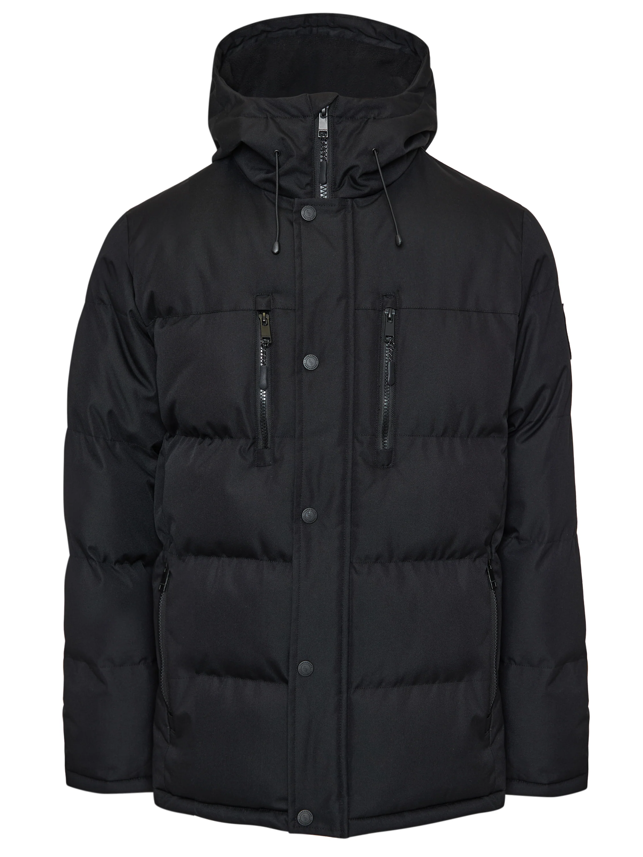 Longline Puffer Coat in Black - Image 7