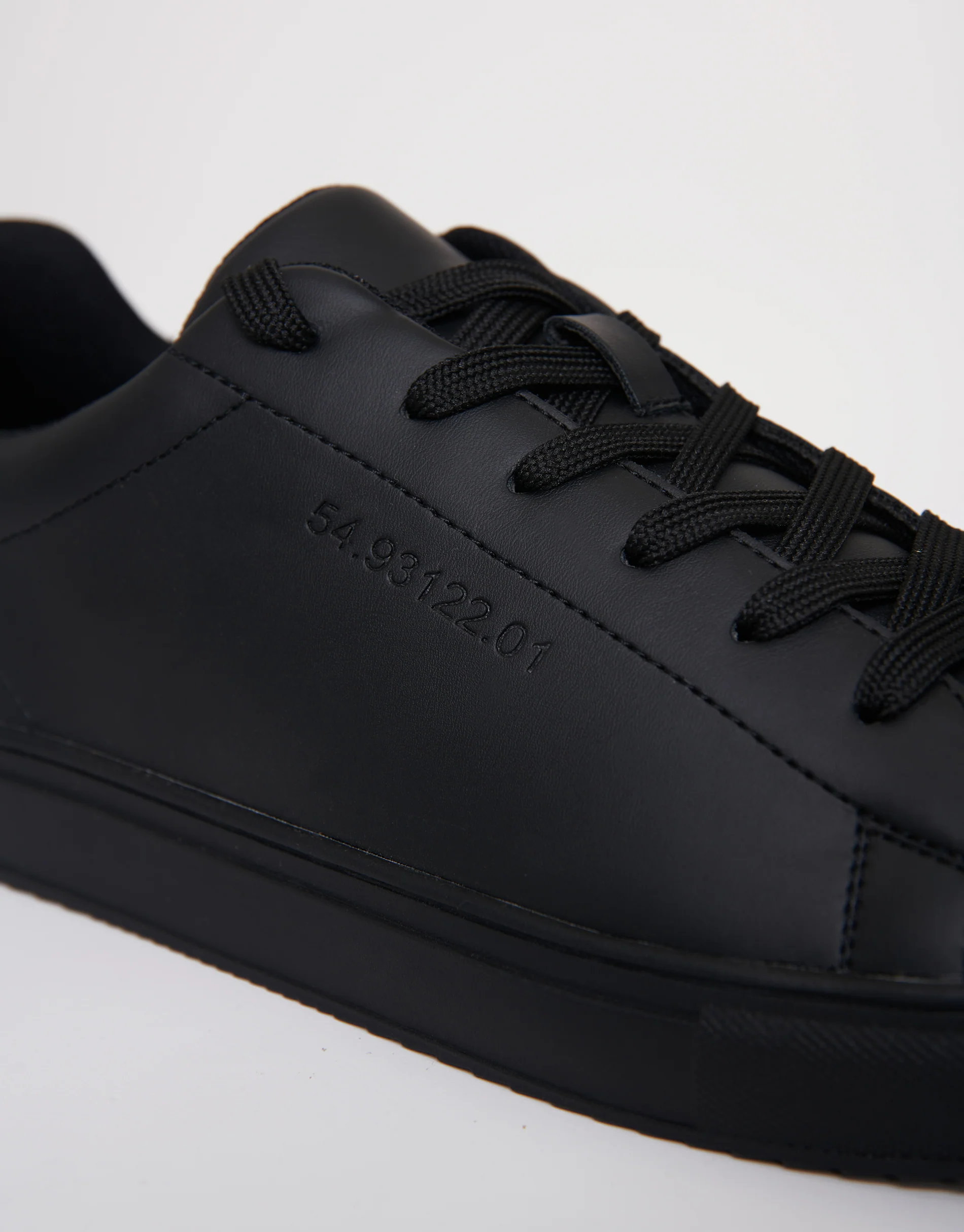 PU Court Trainers in Black - Image 3