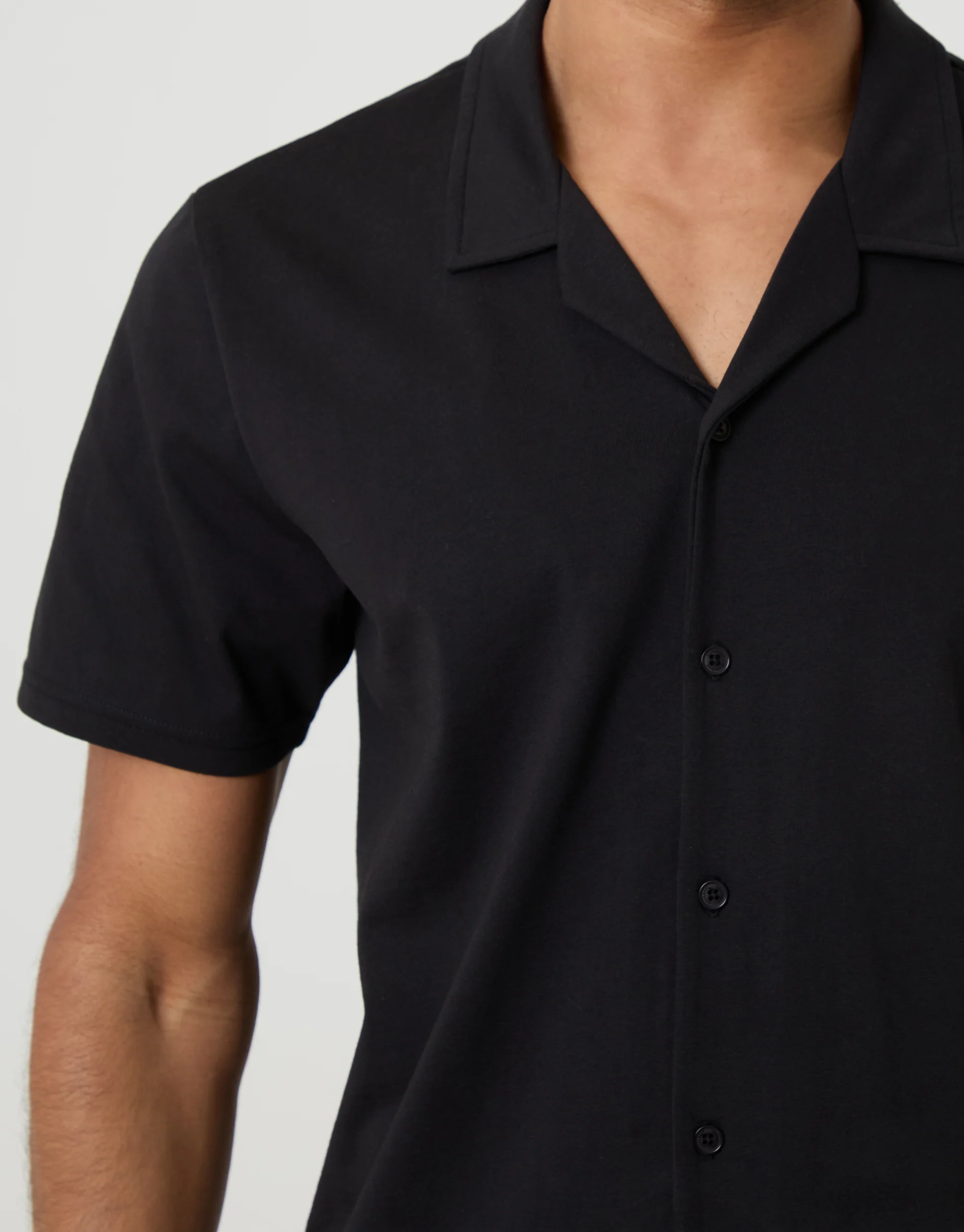 Shirt & Shorts Lounge Set in Black - Image 4