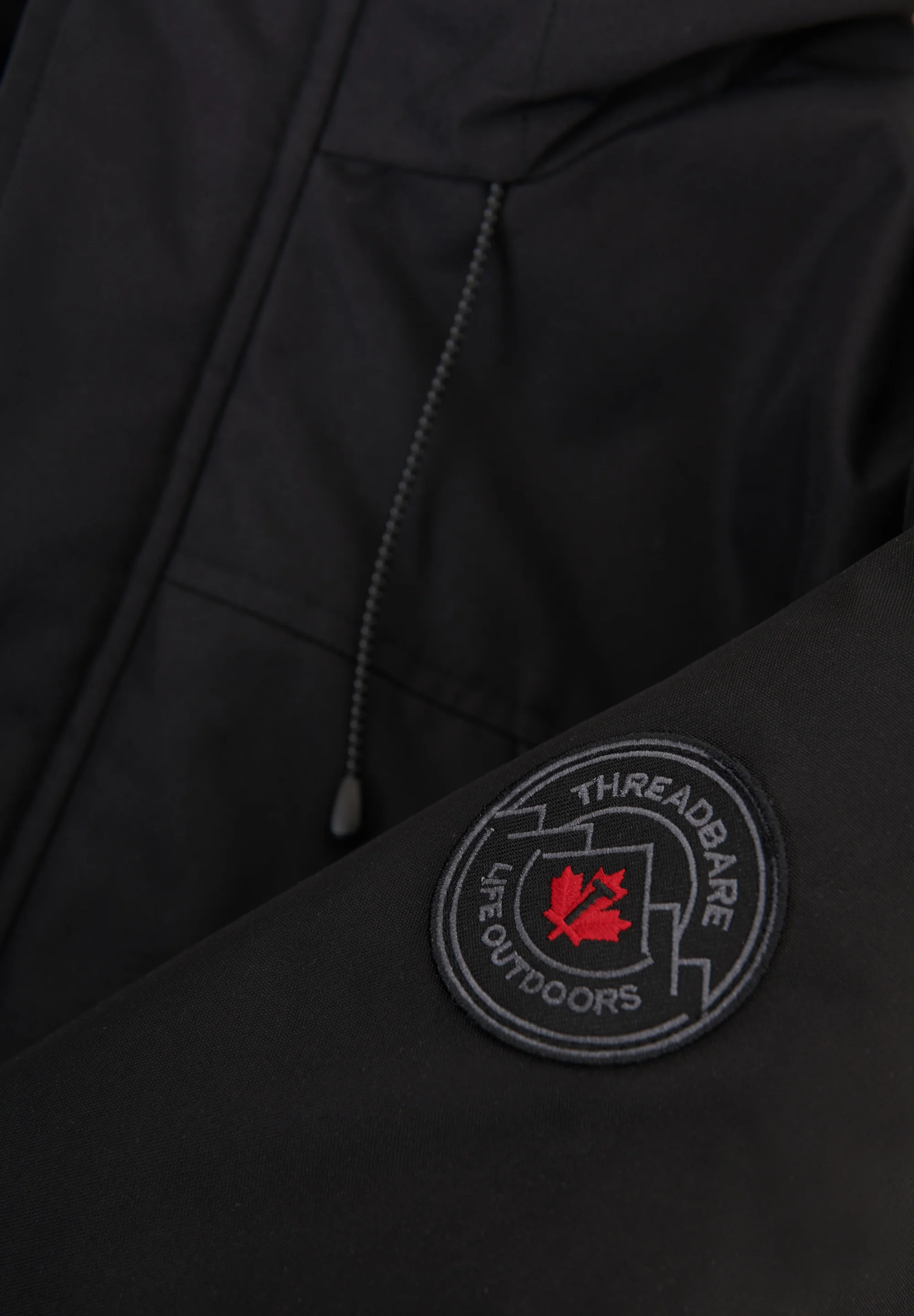 Showerproof Longline Hooded Padded Jacket in Black - Image 7