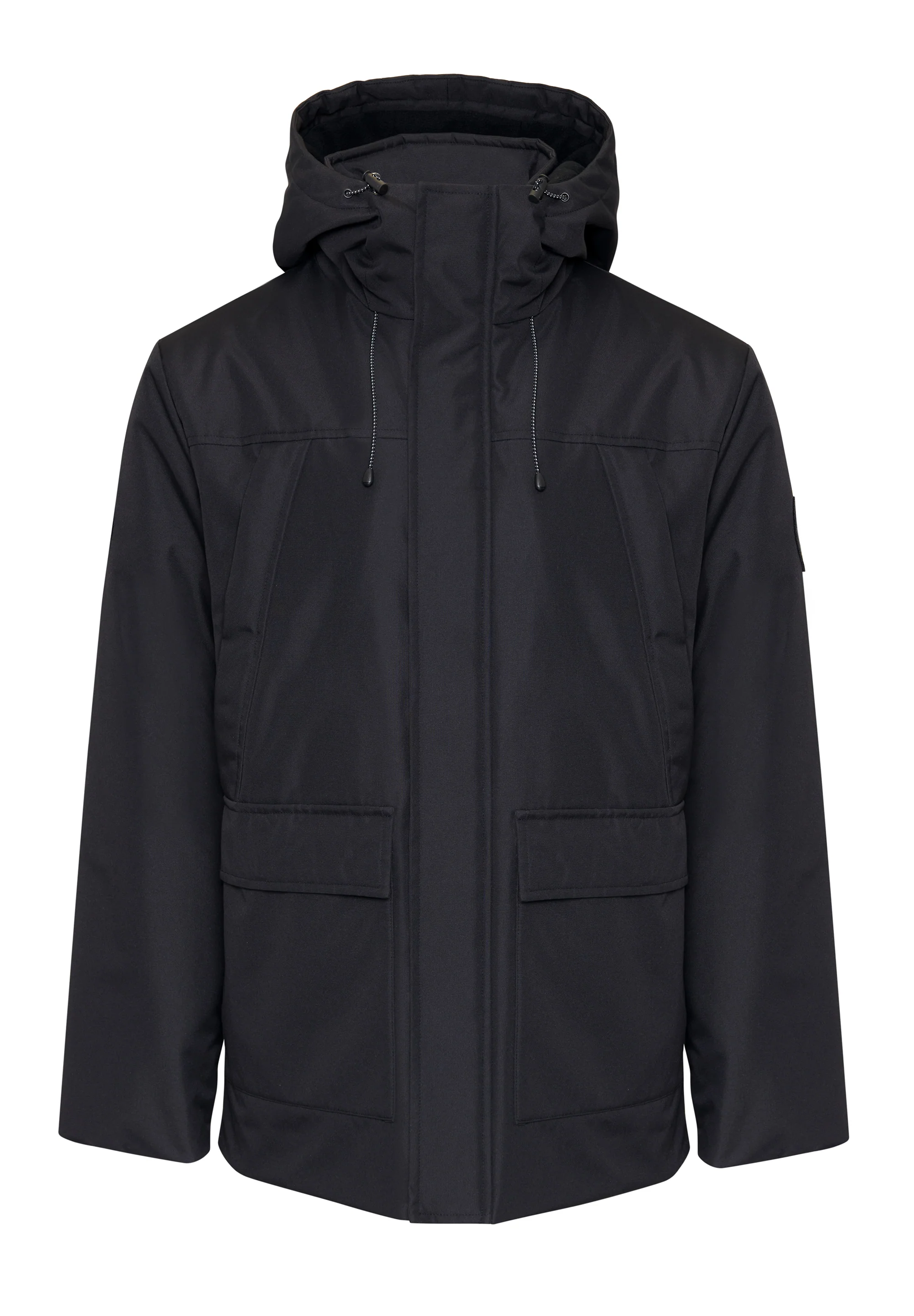Showerproof Longline Hooded Padded Jacket in Black - Image 8