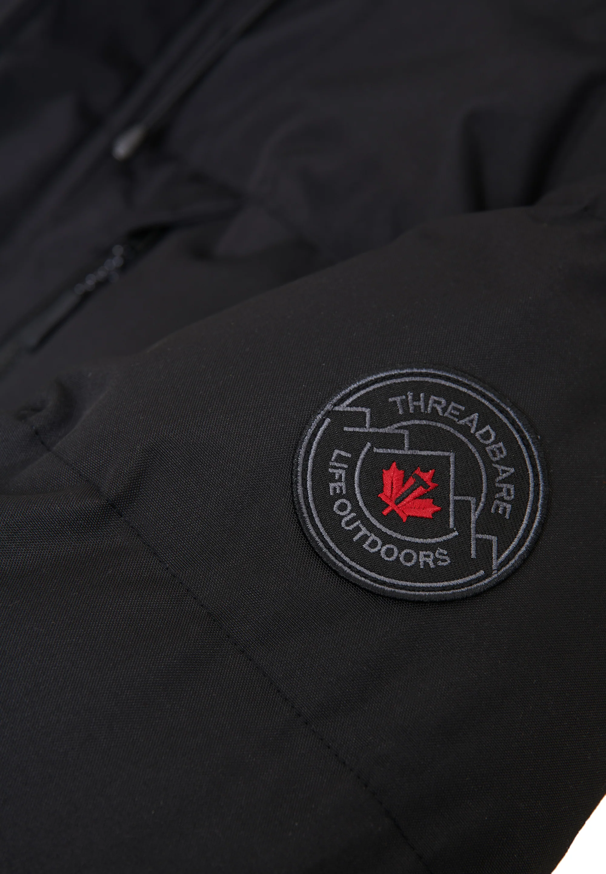 Showerproof Longline Quilted Parka Jacket in Black - Image 7