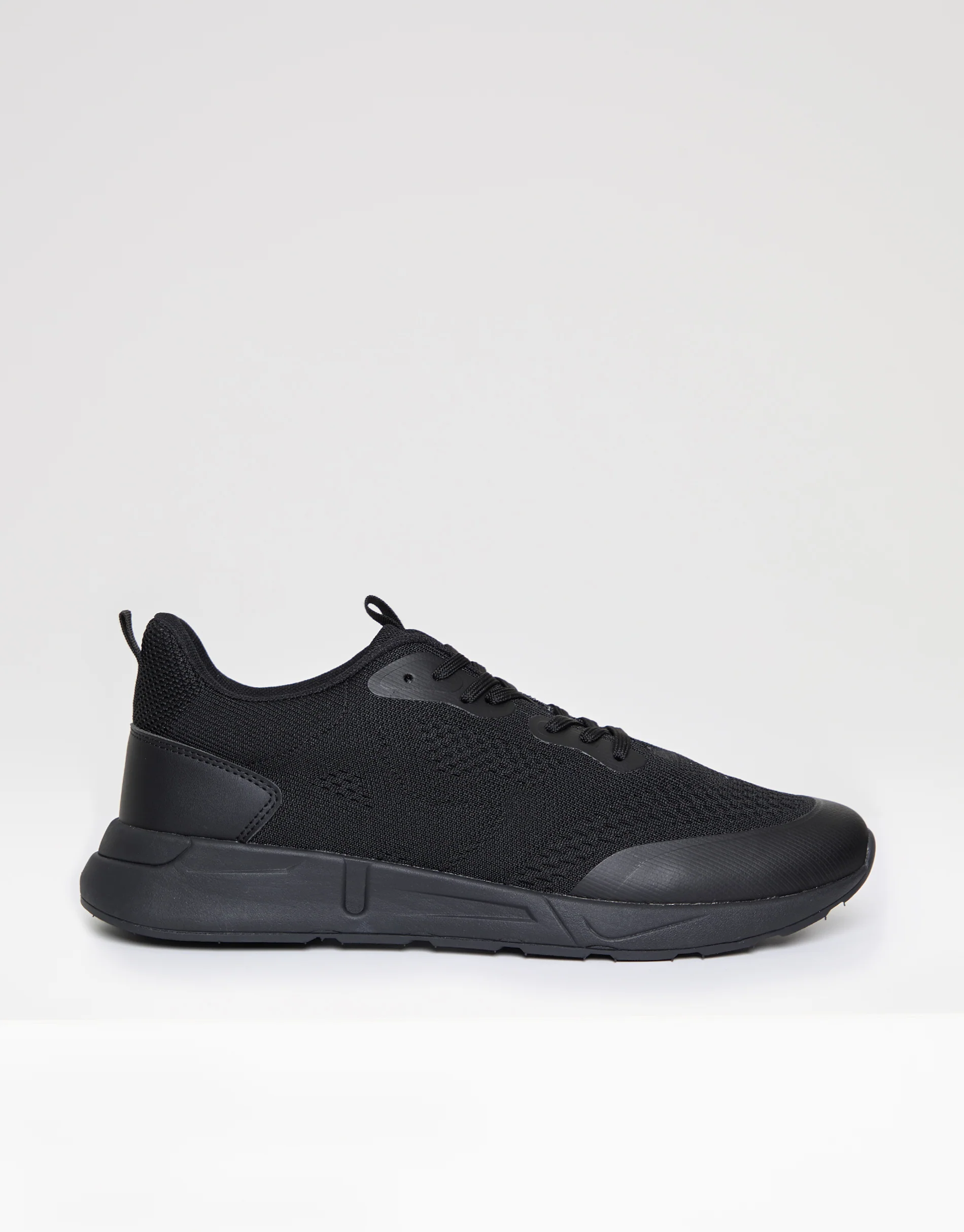 Textured Slip On Trainers in Black