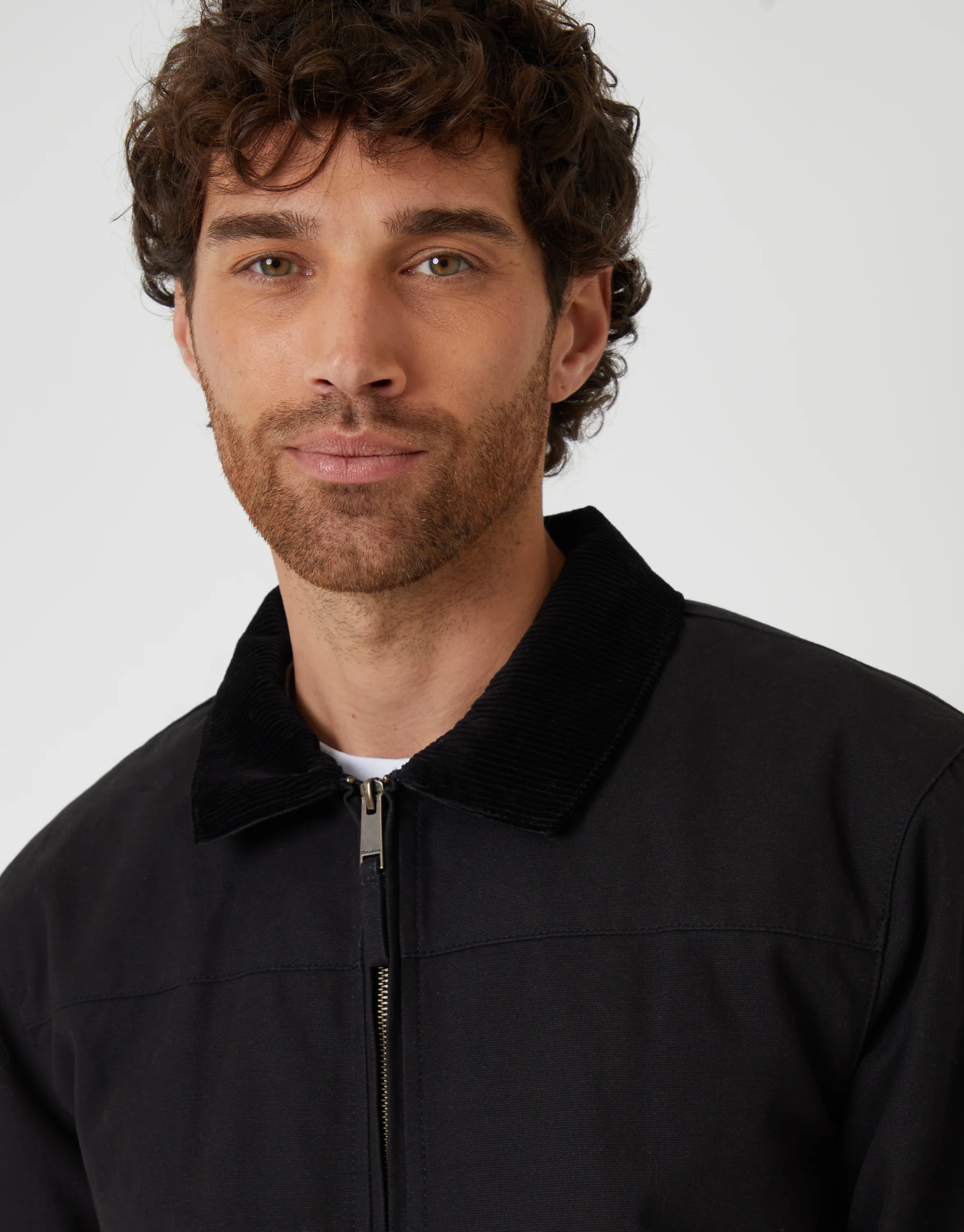 Zip-Through Lightweight Jacket With Quilting in Black - Image 4