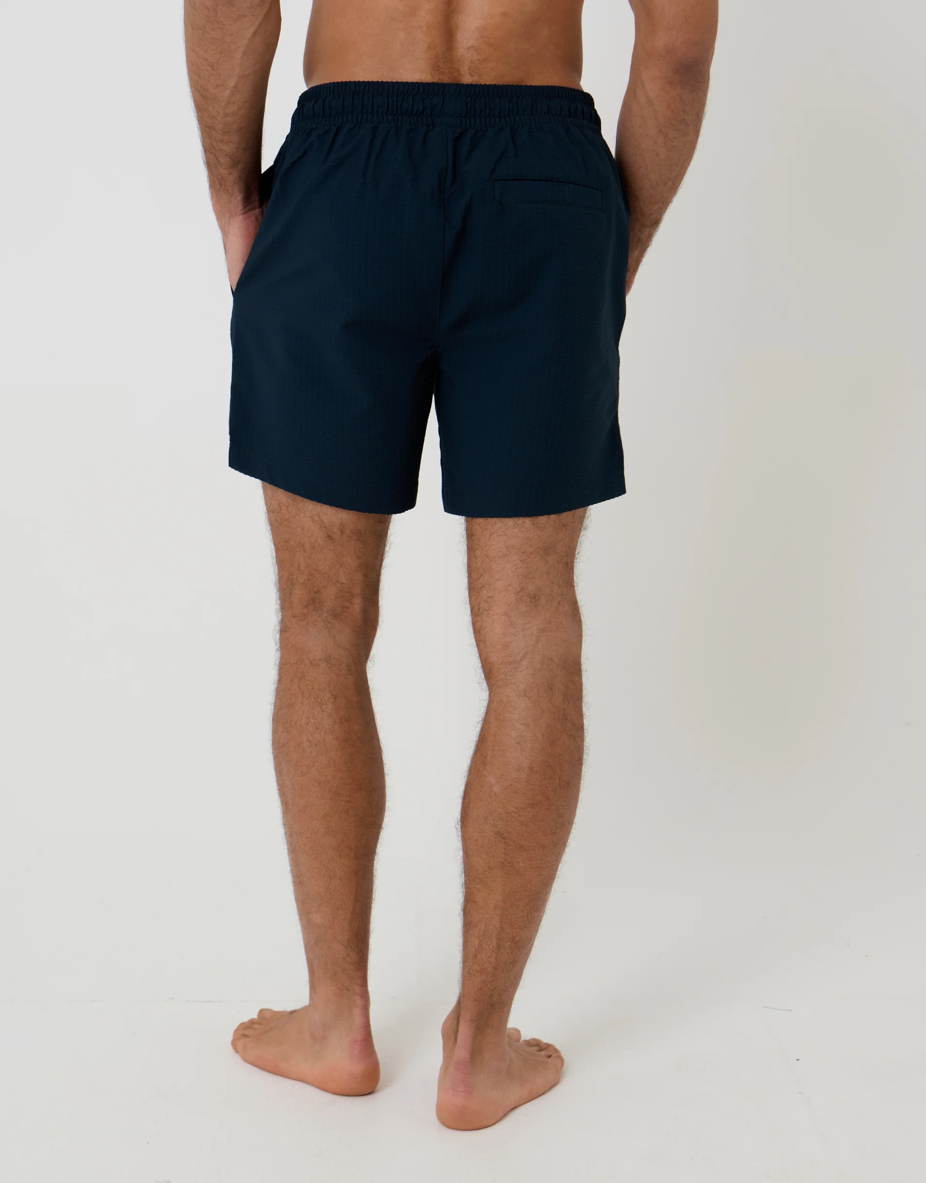 2 Pack Seersucker Swim Shorts in Blue Stripe - Image 3