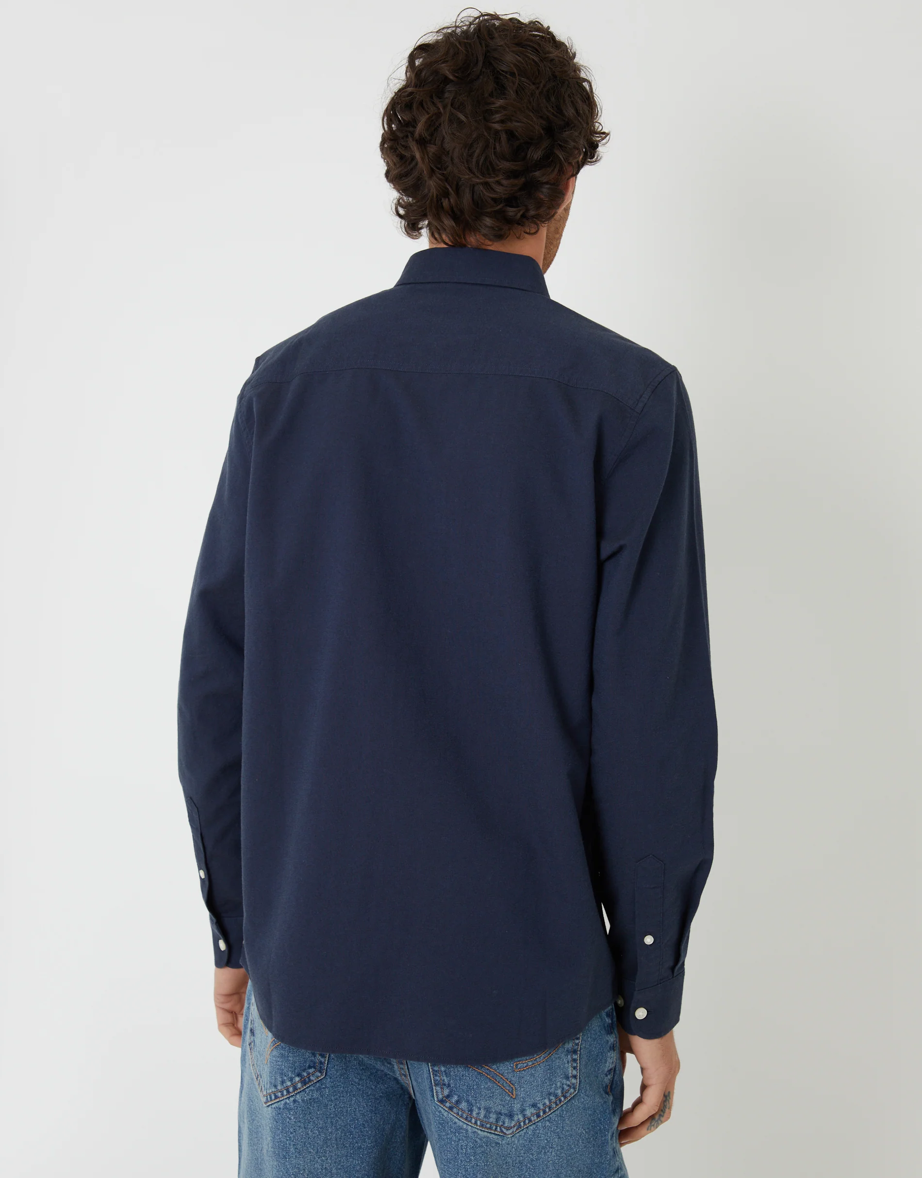 Cotton Long Sleeve Shirt in Blue - Image 2