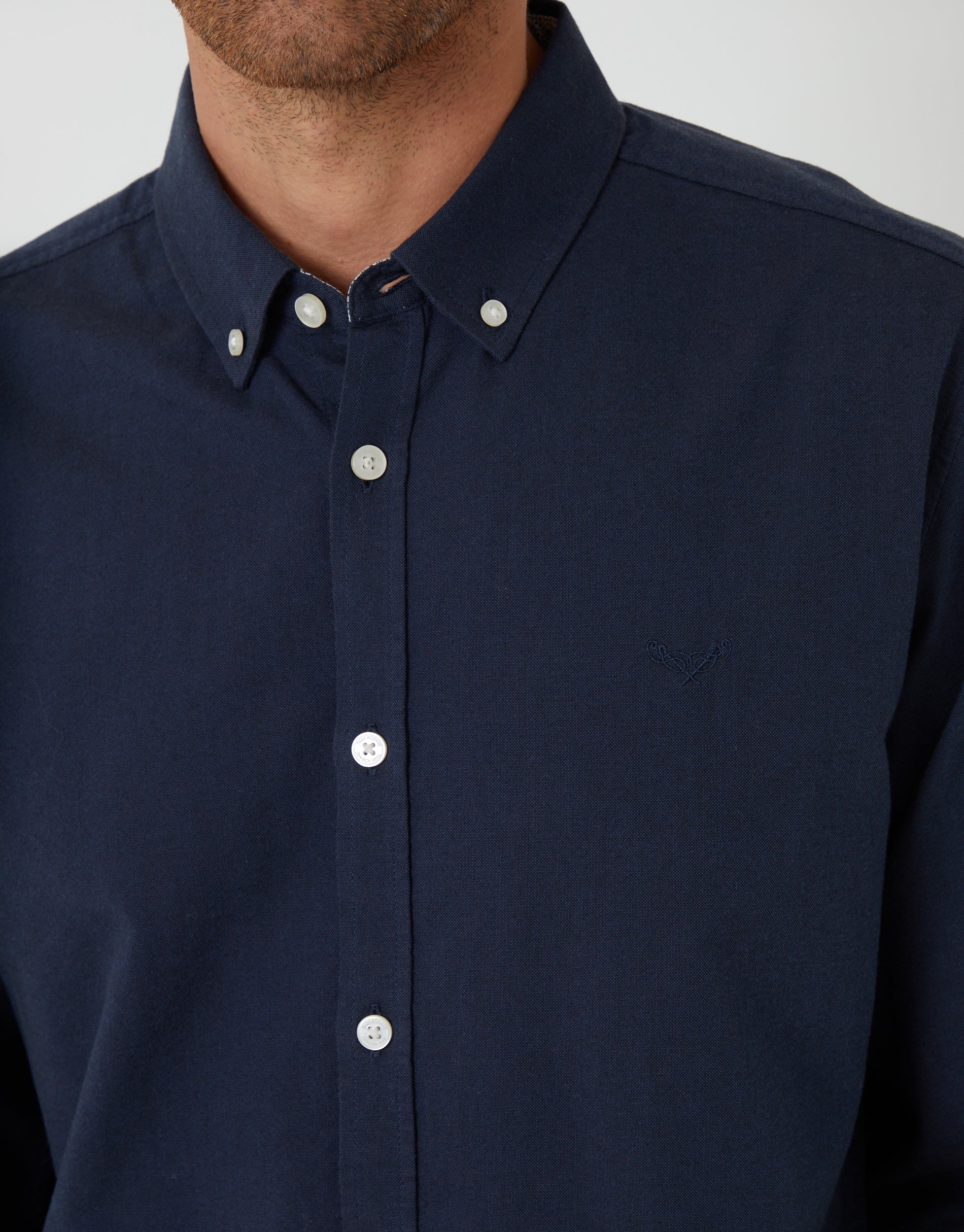Cotton Long Sleeve Shirt in Blue - Image 4