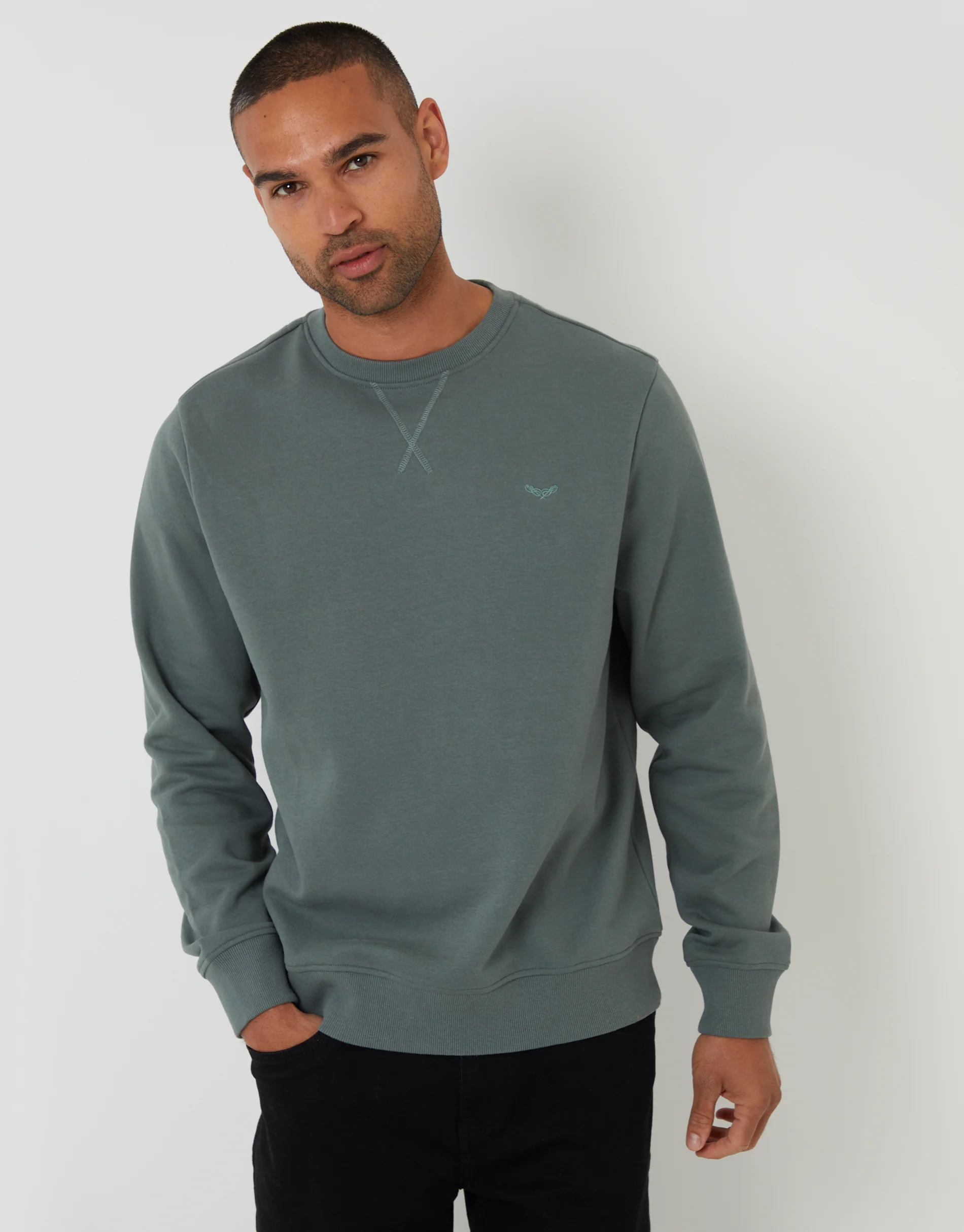 Crew Neck Sweatshirt in Blue