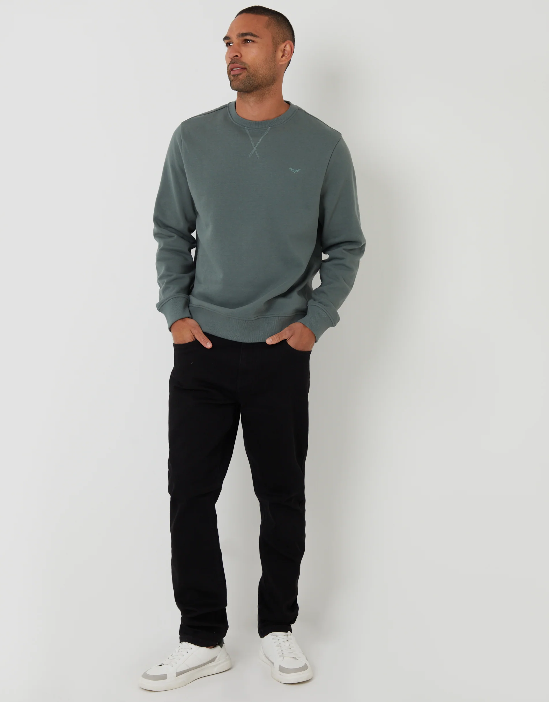 Crew Neck Sweatshirt in Blue - Image 3