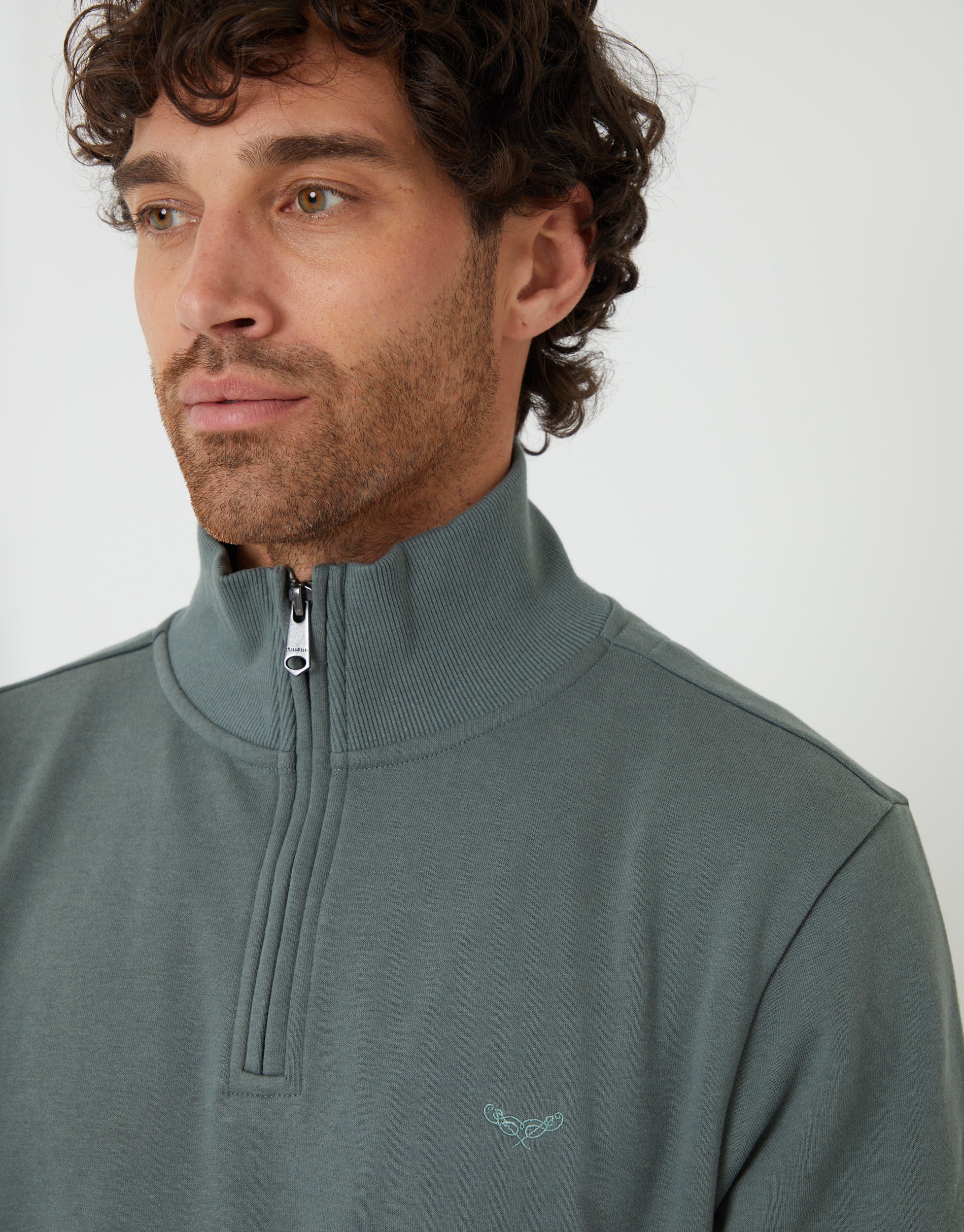 Quarter Zip Sweatshirt in Blue - Image 4