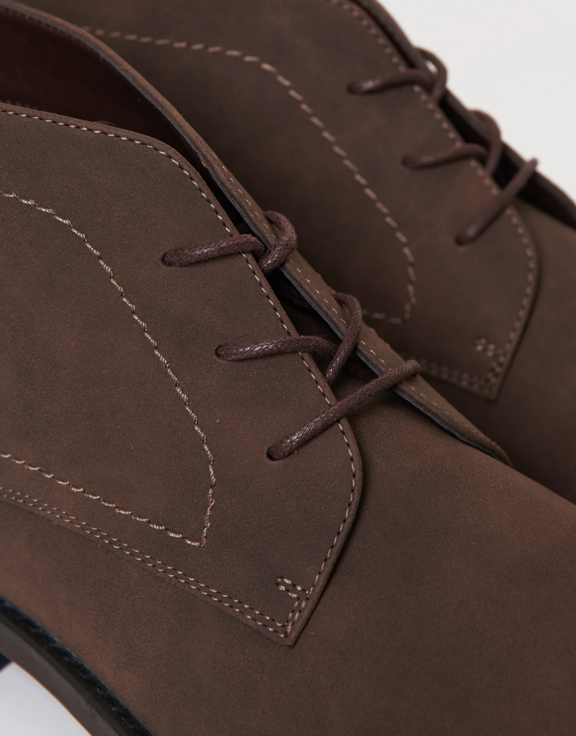 Faux Suede Chukka Boots in Brown - Image 3