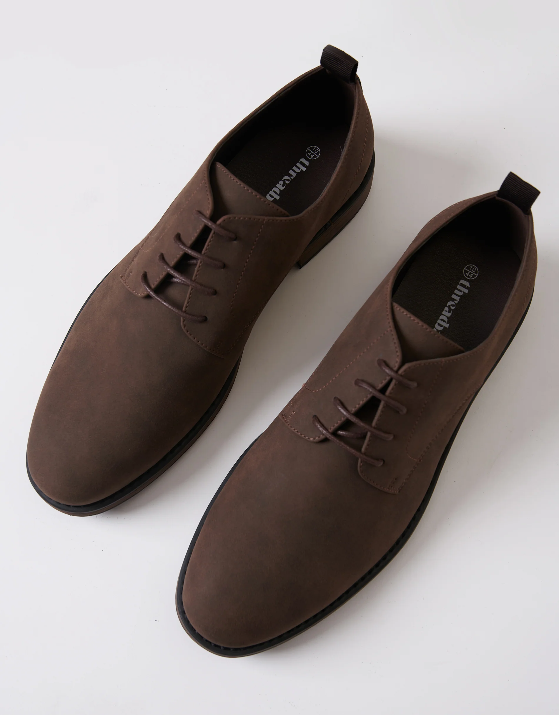 Faux Suede Derby Shoes in Brown - Image 2