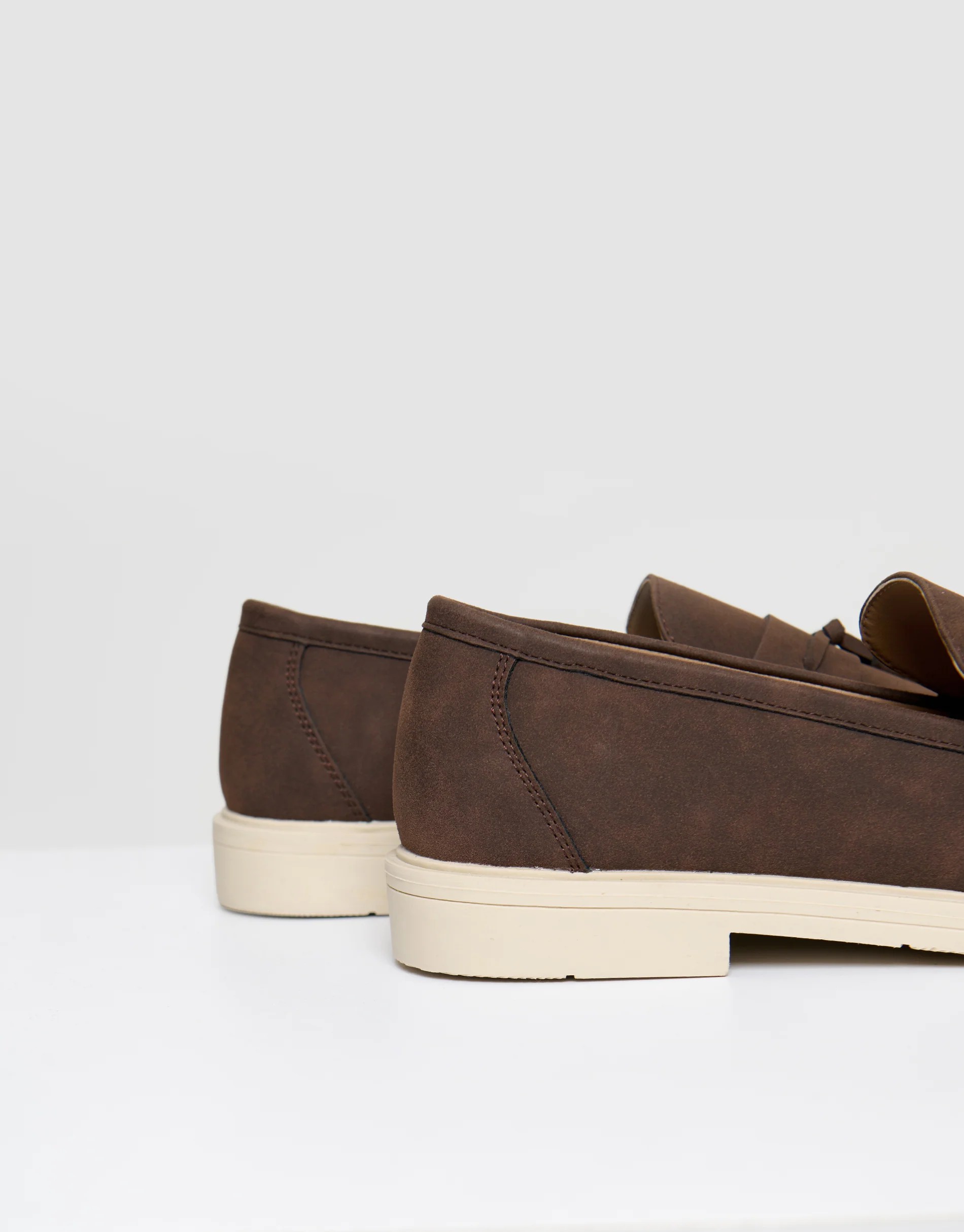 Faux Suede Tassel Loafers in Brown - Image 3