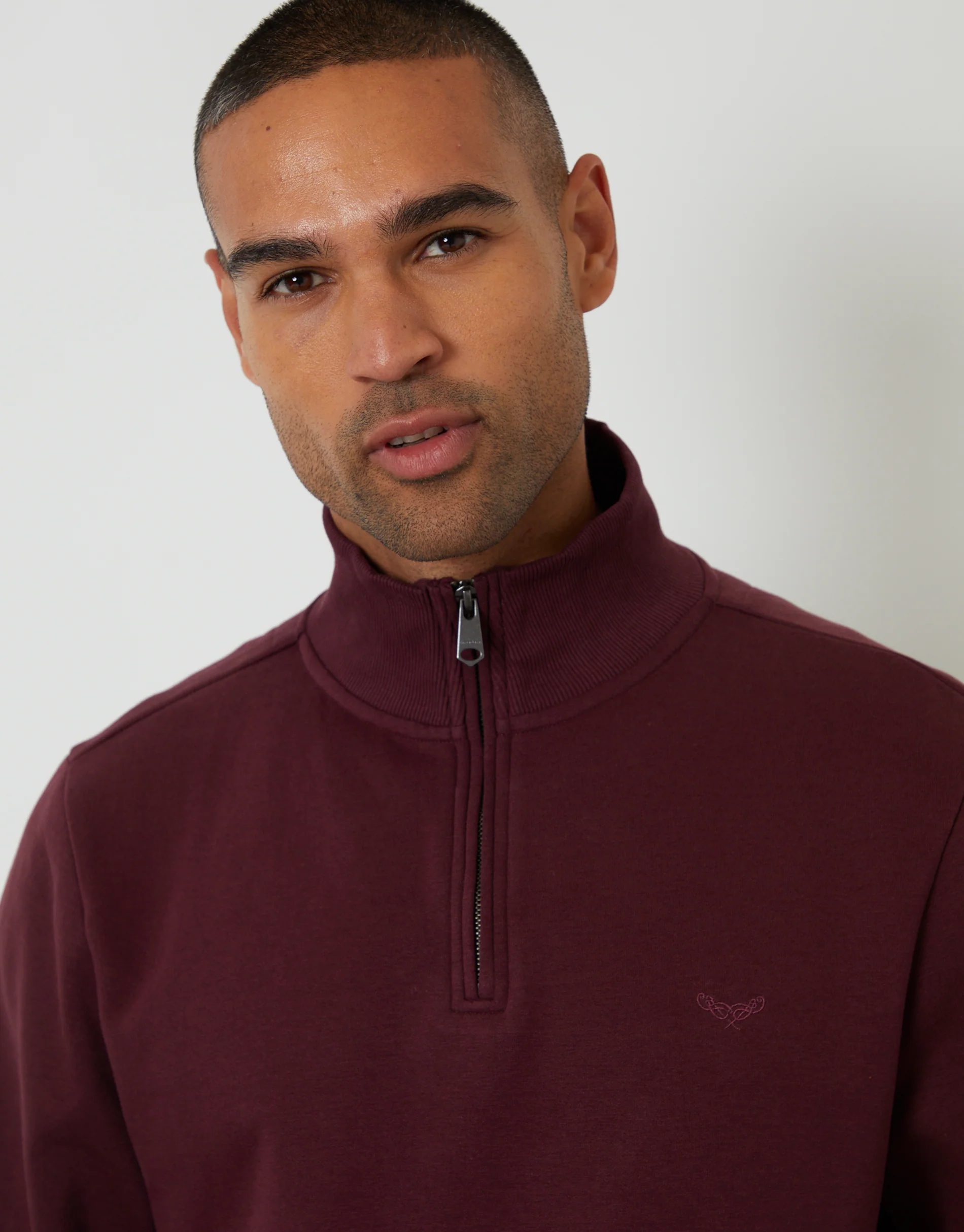 Quarter Zip Sweatshirt in Burgundy - Image 4