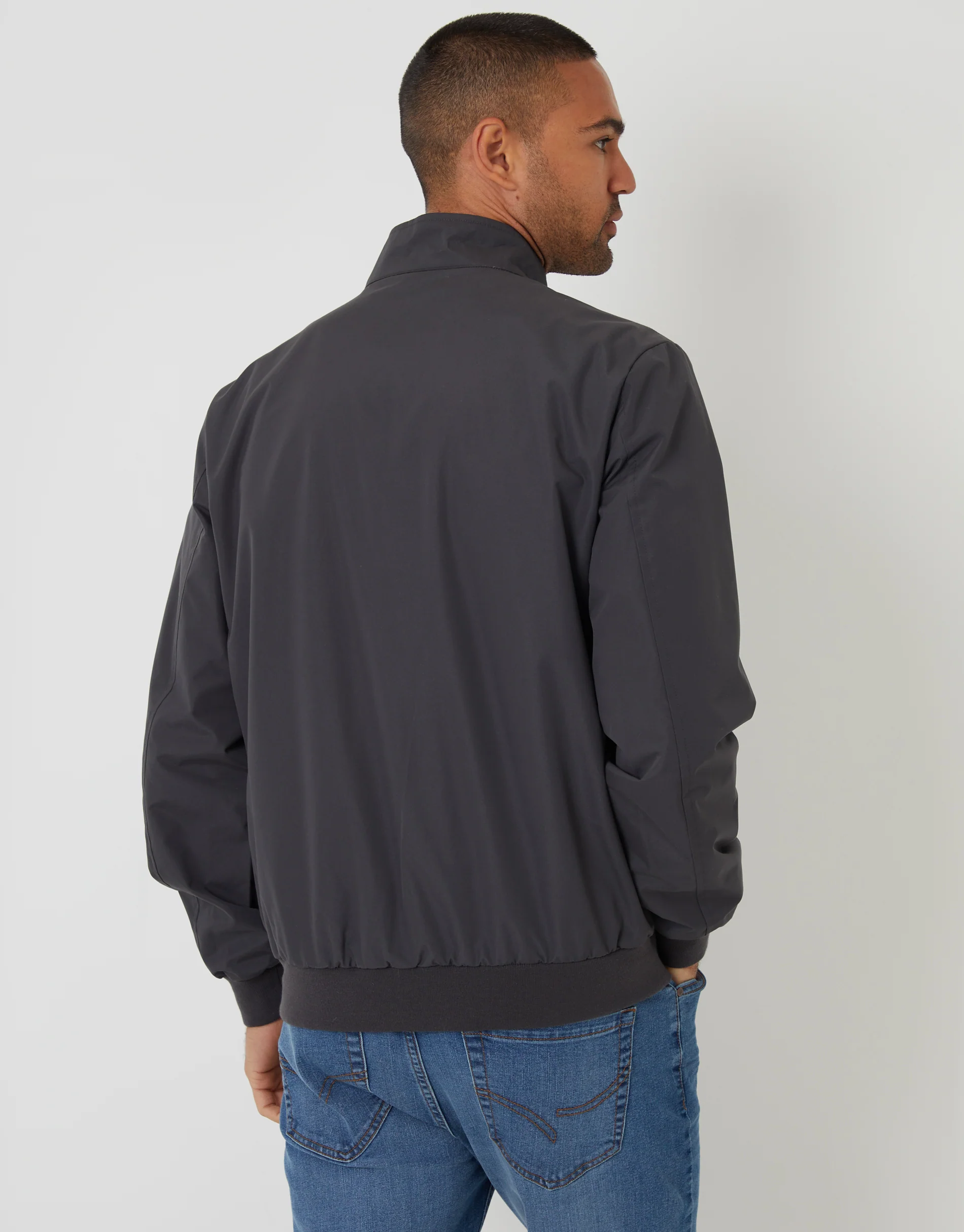 Showerproof Harrington Jacket in Charcoal Grey - Image 2