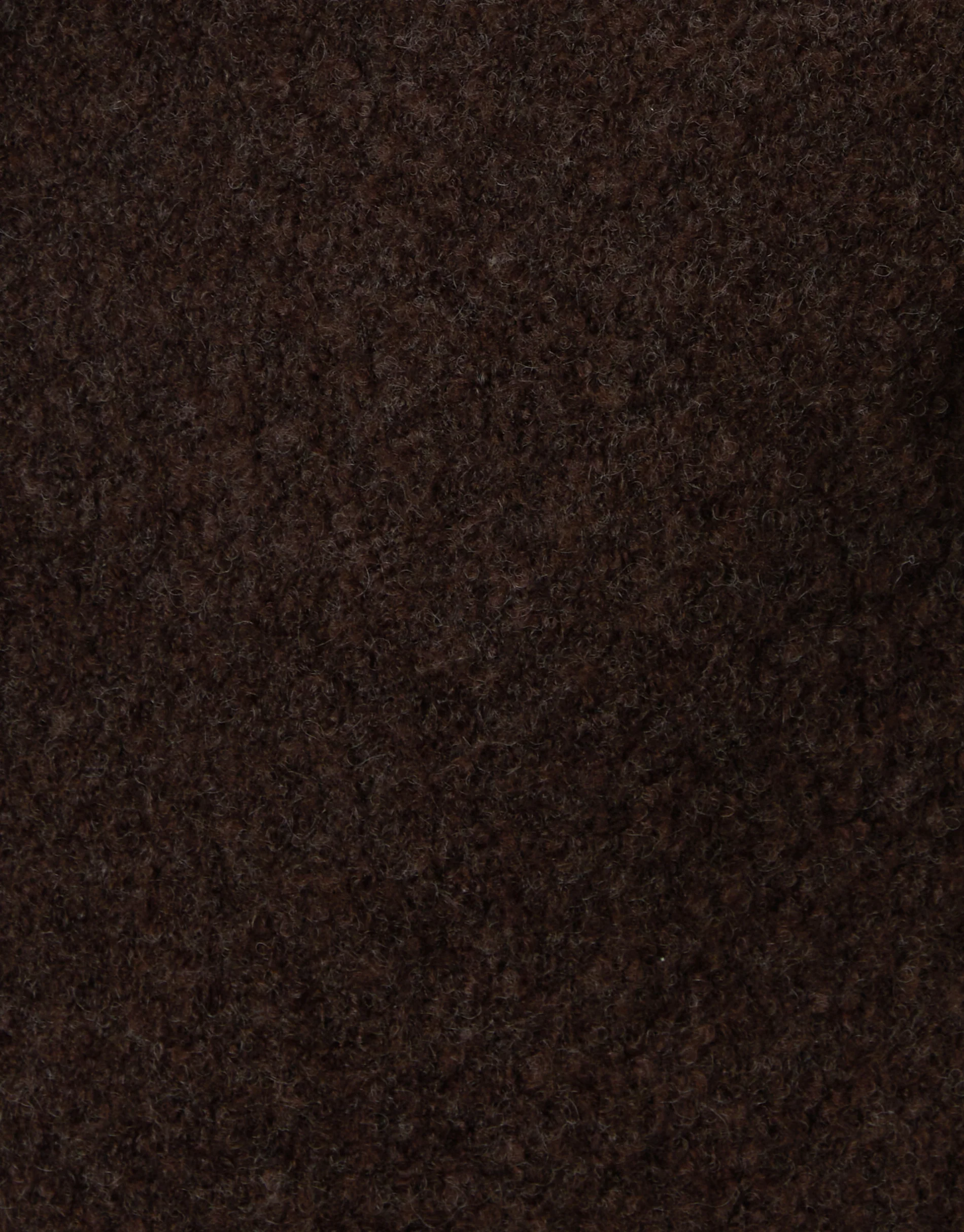 Fluffy Knitted Crew Neck Jumper in Chocolate Brown - Image 4