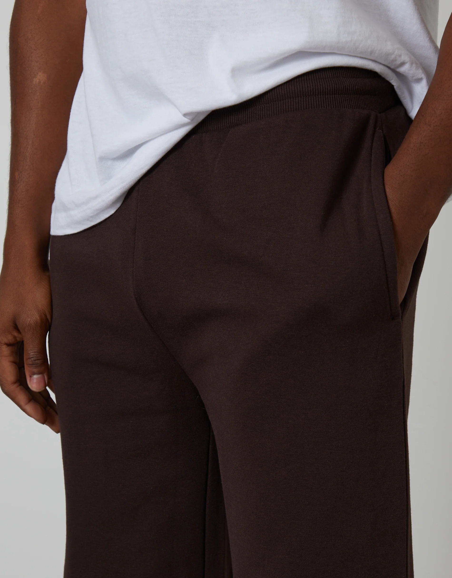 Wide Leg Joggers in Chocolate Brown - Image 4