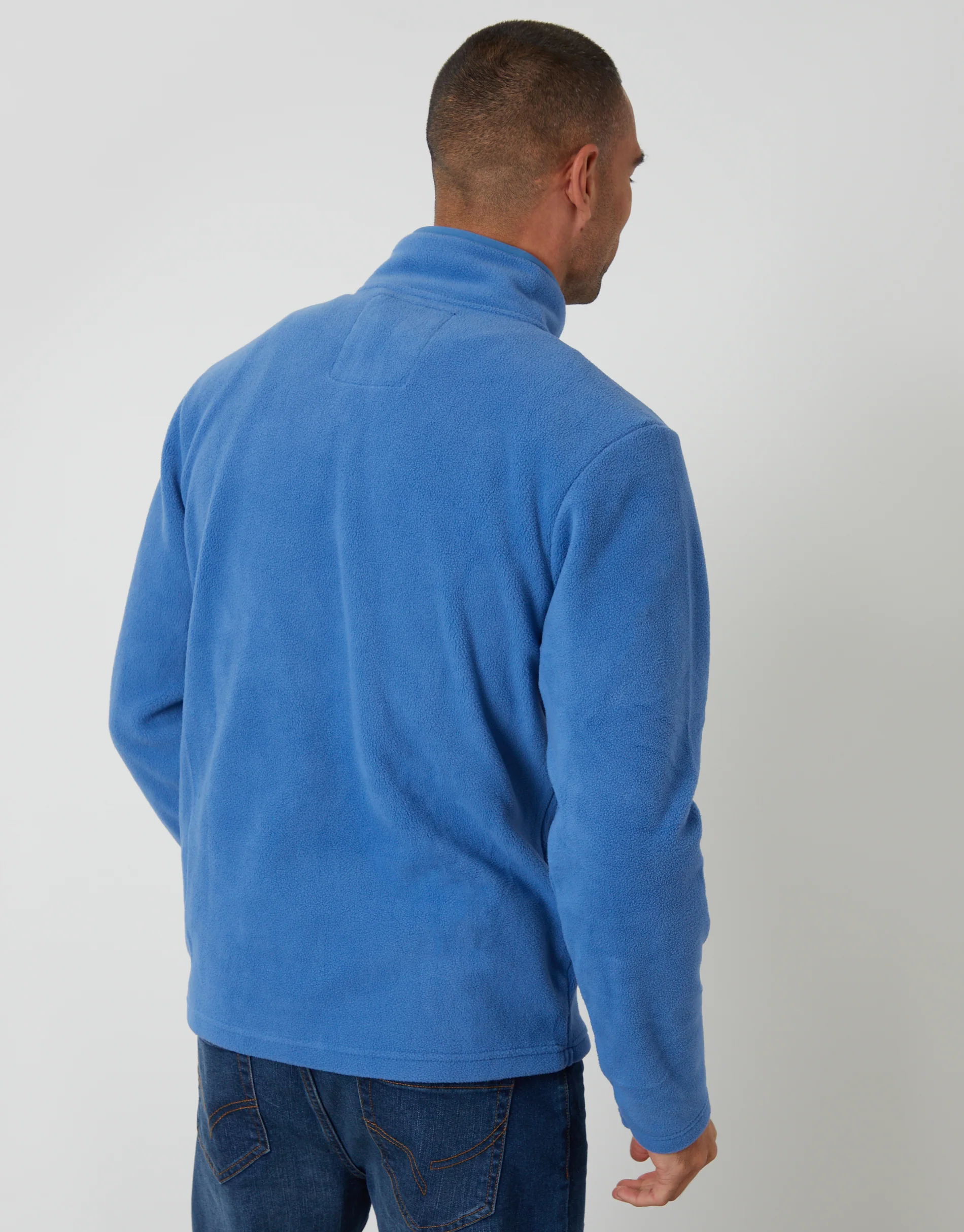 Quarter Zip Microfleece Sweatshirt in Cobalt Blue - Image 2